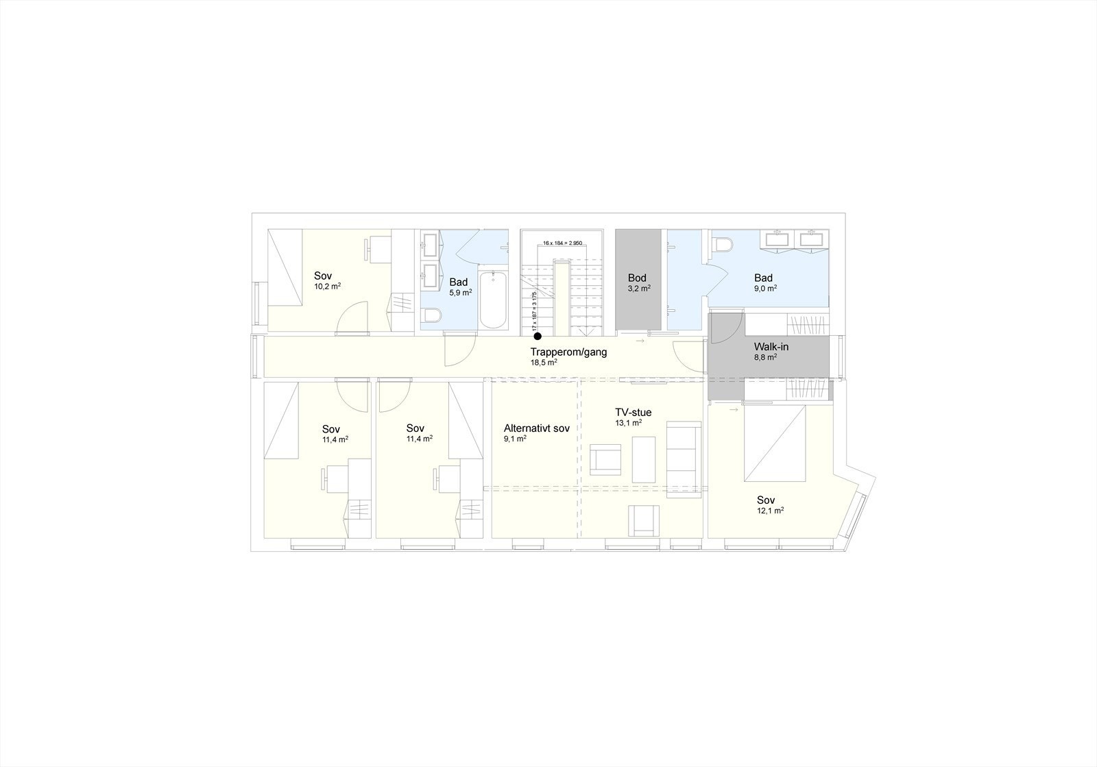 Planskisse 2.etasje Galleribilde