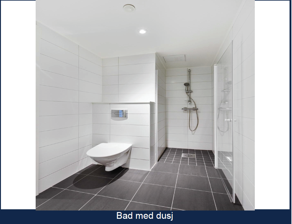 Moderne, flislagt bad med varmekabler. Galleribilde