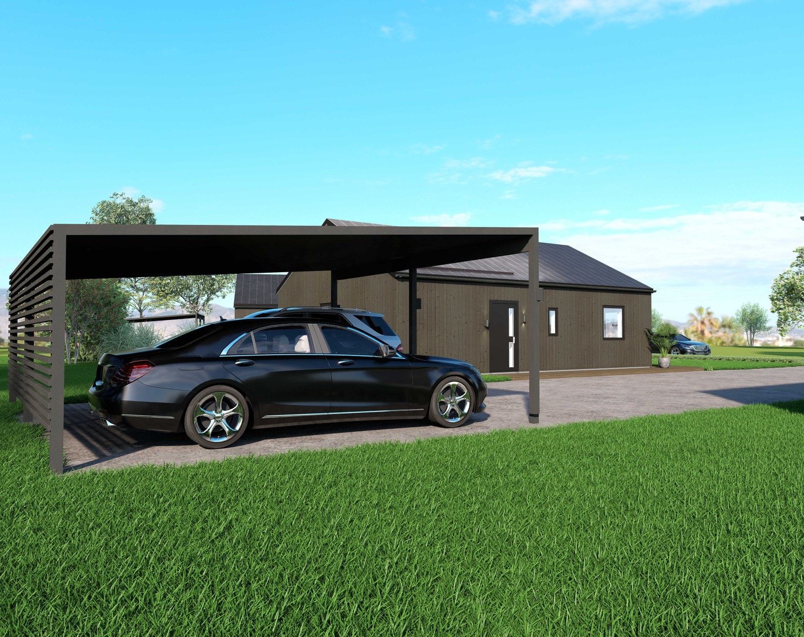 Mulighet for carport som tilvalg - Illustrasjonsbilde Galleribilde