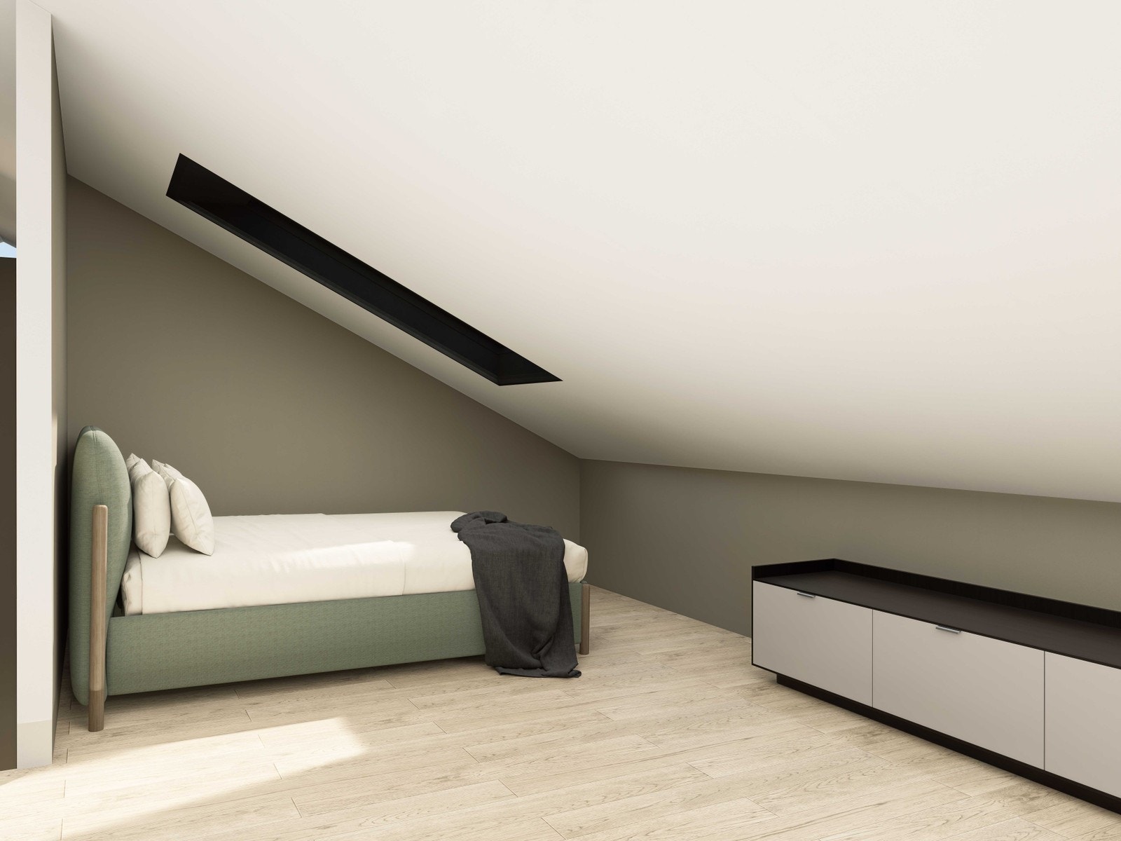 Det er mulighet for innredning av loftetasje - Illustrasjonsbilde Galleribilde