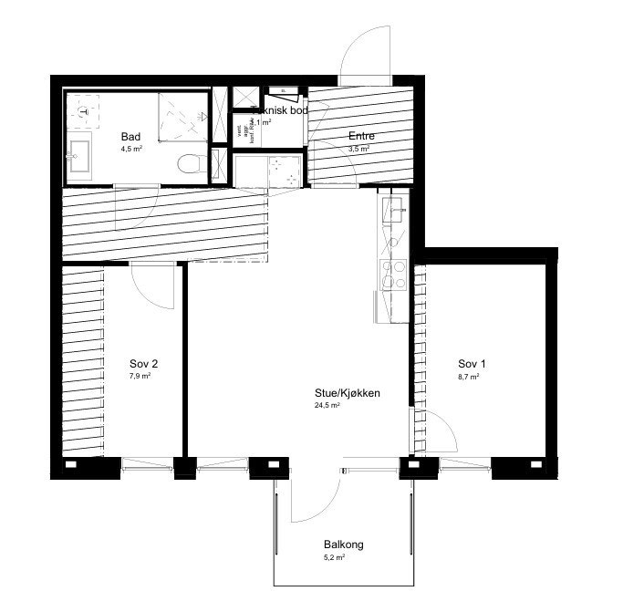 Leilighetens planløsning Galleribilde