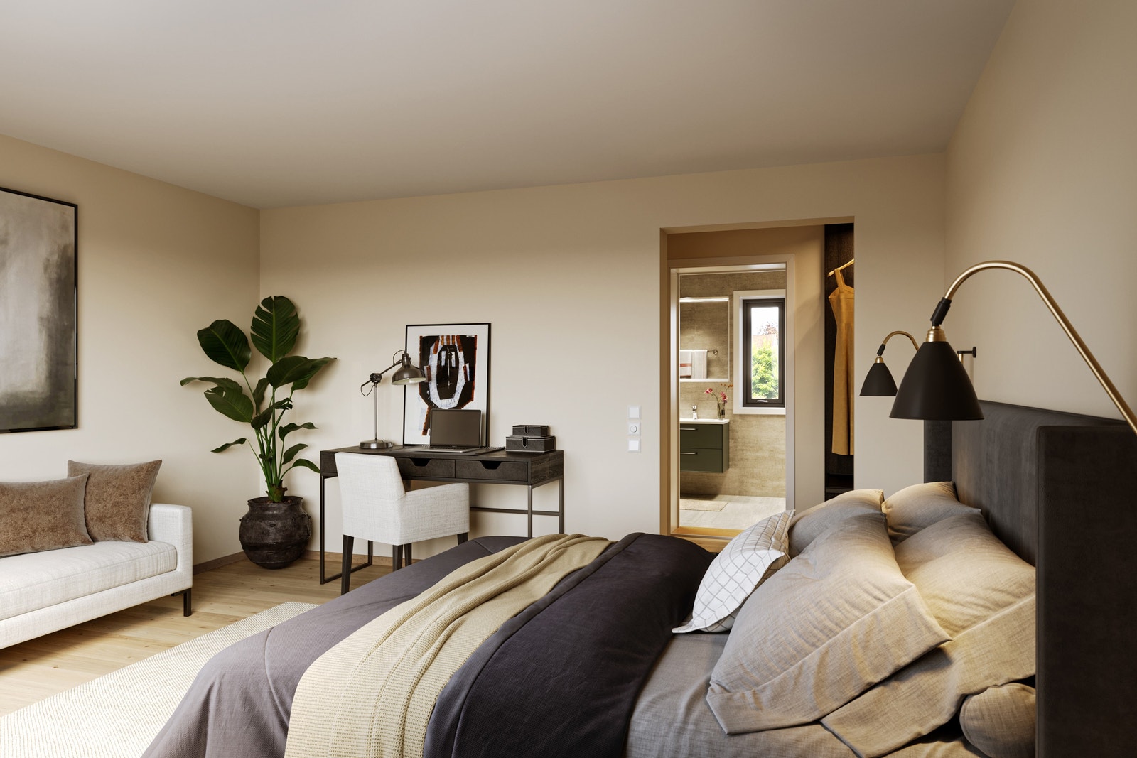 Illustrasjon soverom Galleribilde