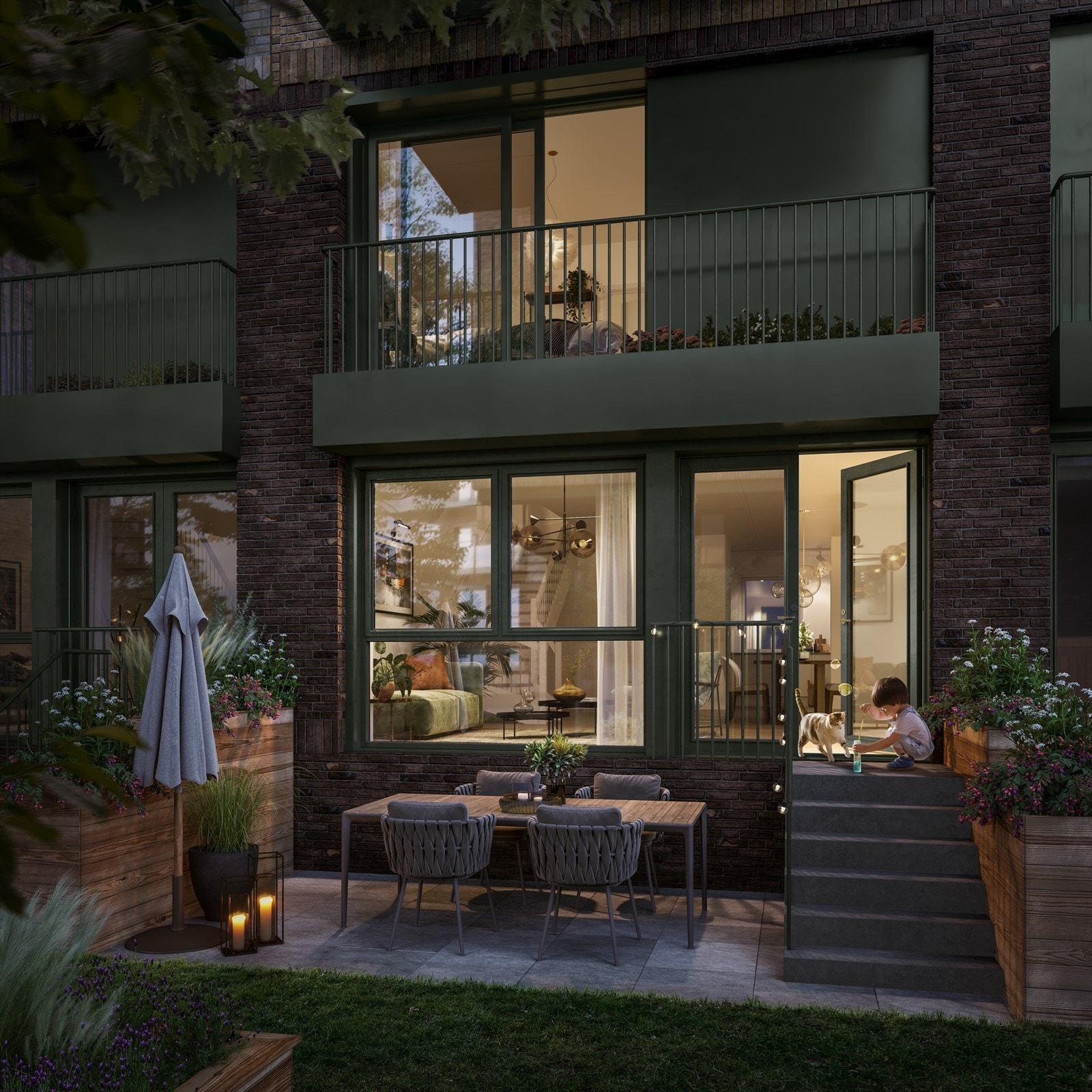 I prosjektet finner du 6 Townhouse for dere som trenger litt mer plass og likevel vil ha en lettstelt bolig. Galleribilde