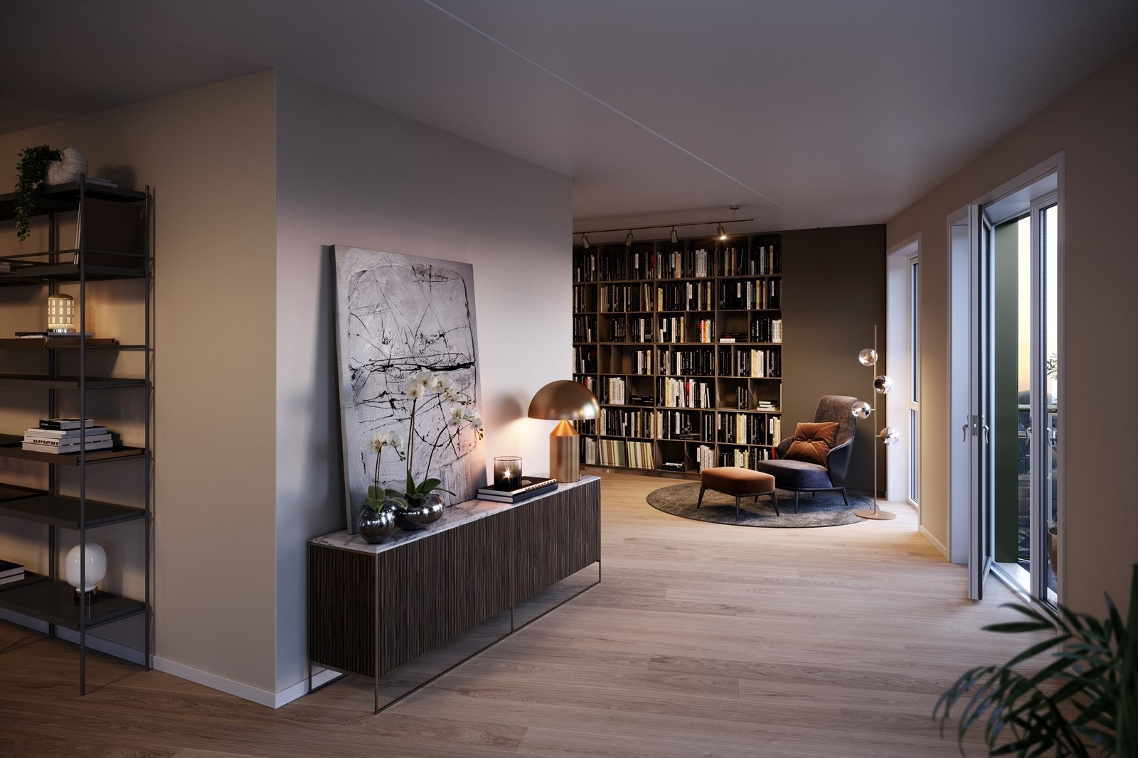 I toppleligheten har du mye plass i det romslige oppholdsrommet. Galleribilde