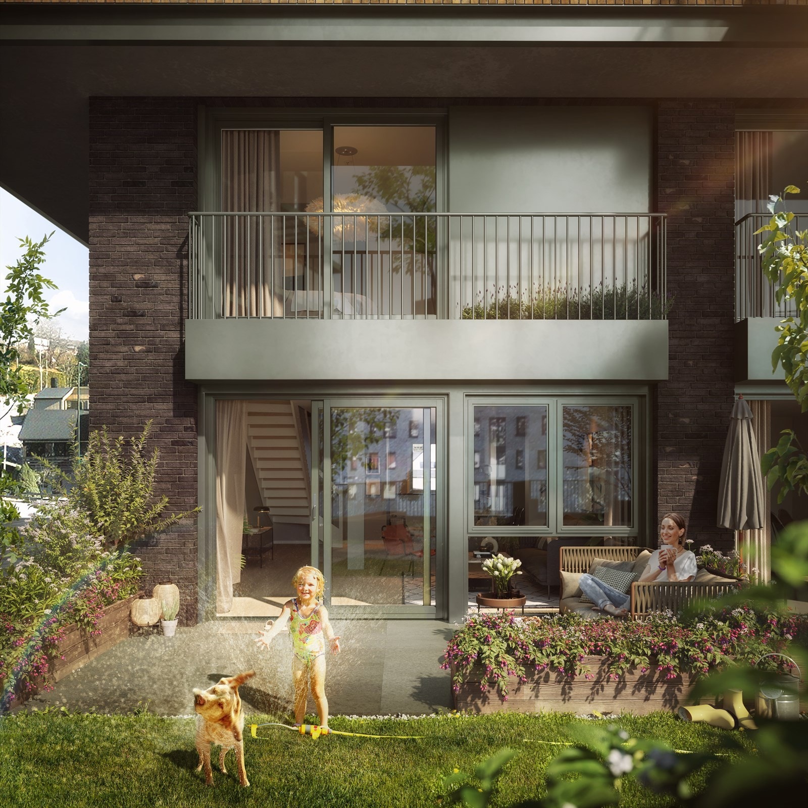 Deilige markterrasser for alle Townhouse boligene. Galleribilde