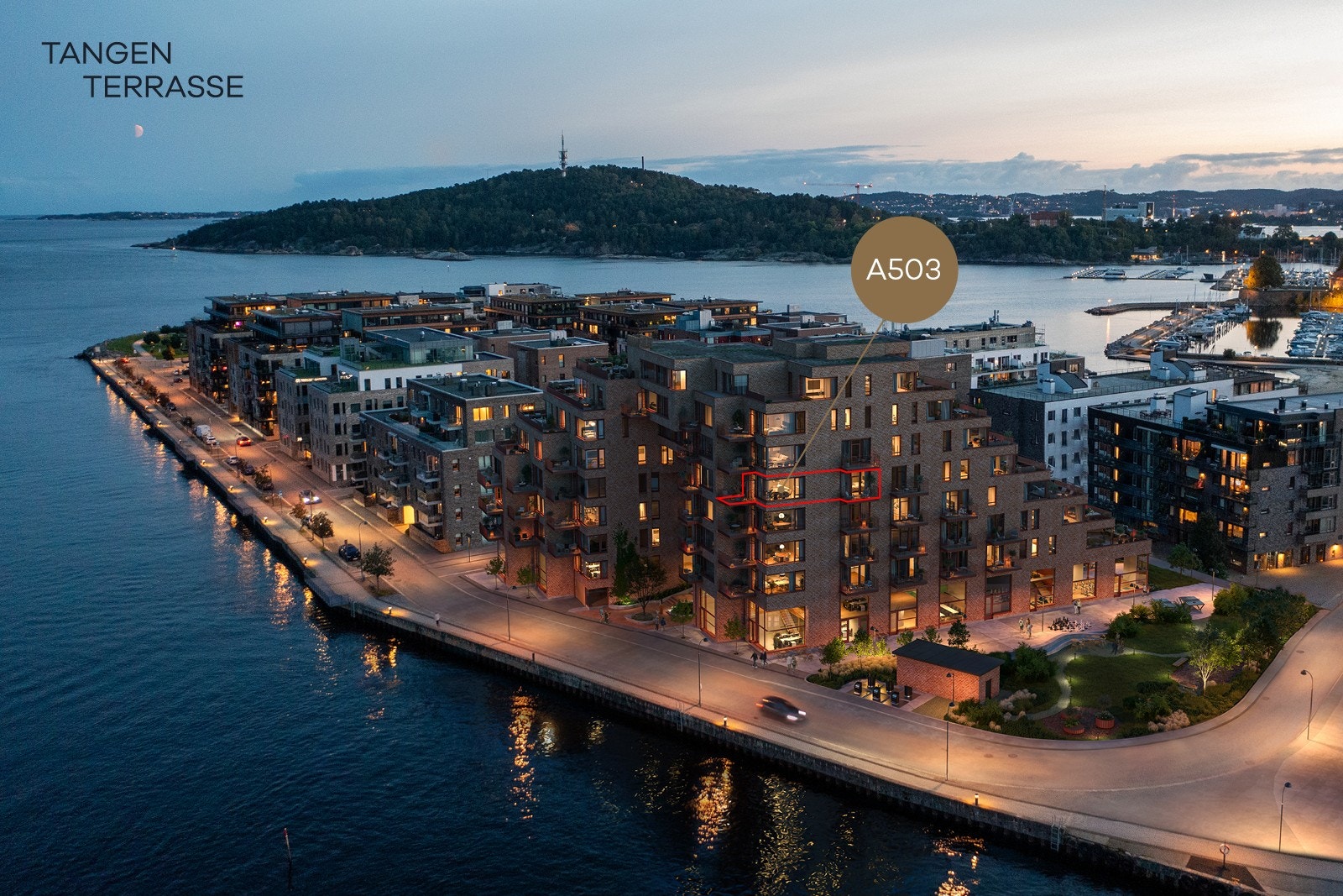 Bilde viser leilighets plassering i bygget Galleribilde