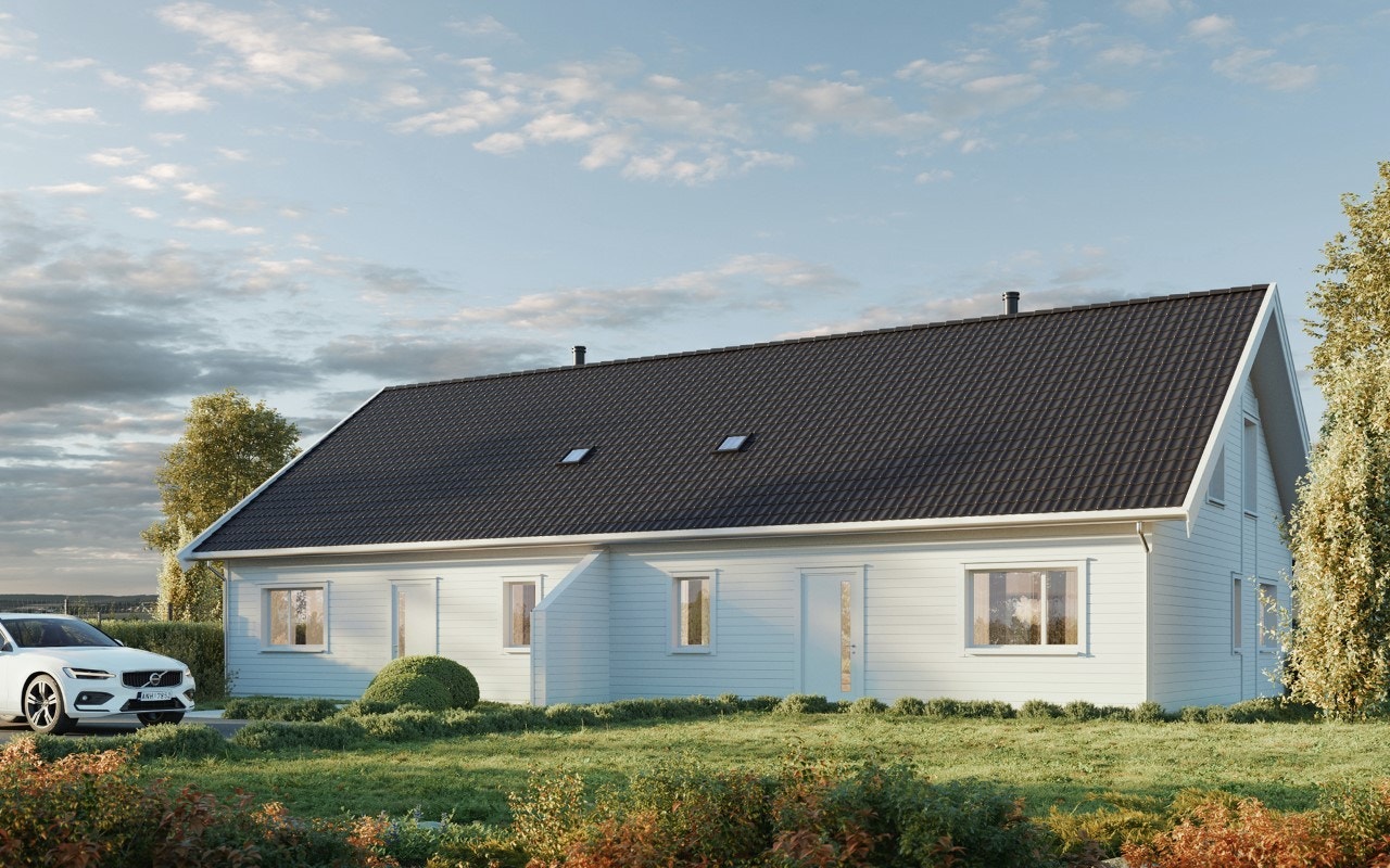 Digital illustrasjon fasade bolig 1 A Galleribilde