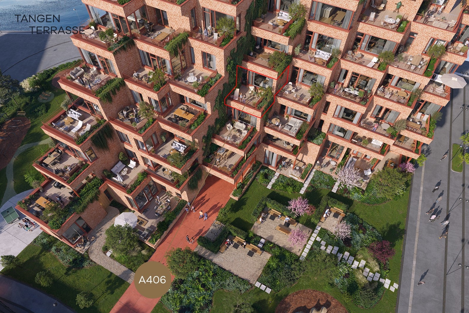 Markering av leiligheten sett ovenfra Galleribilde