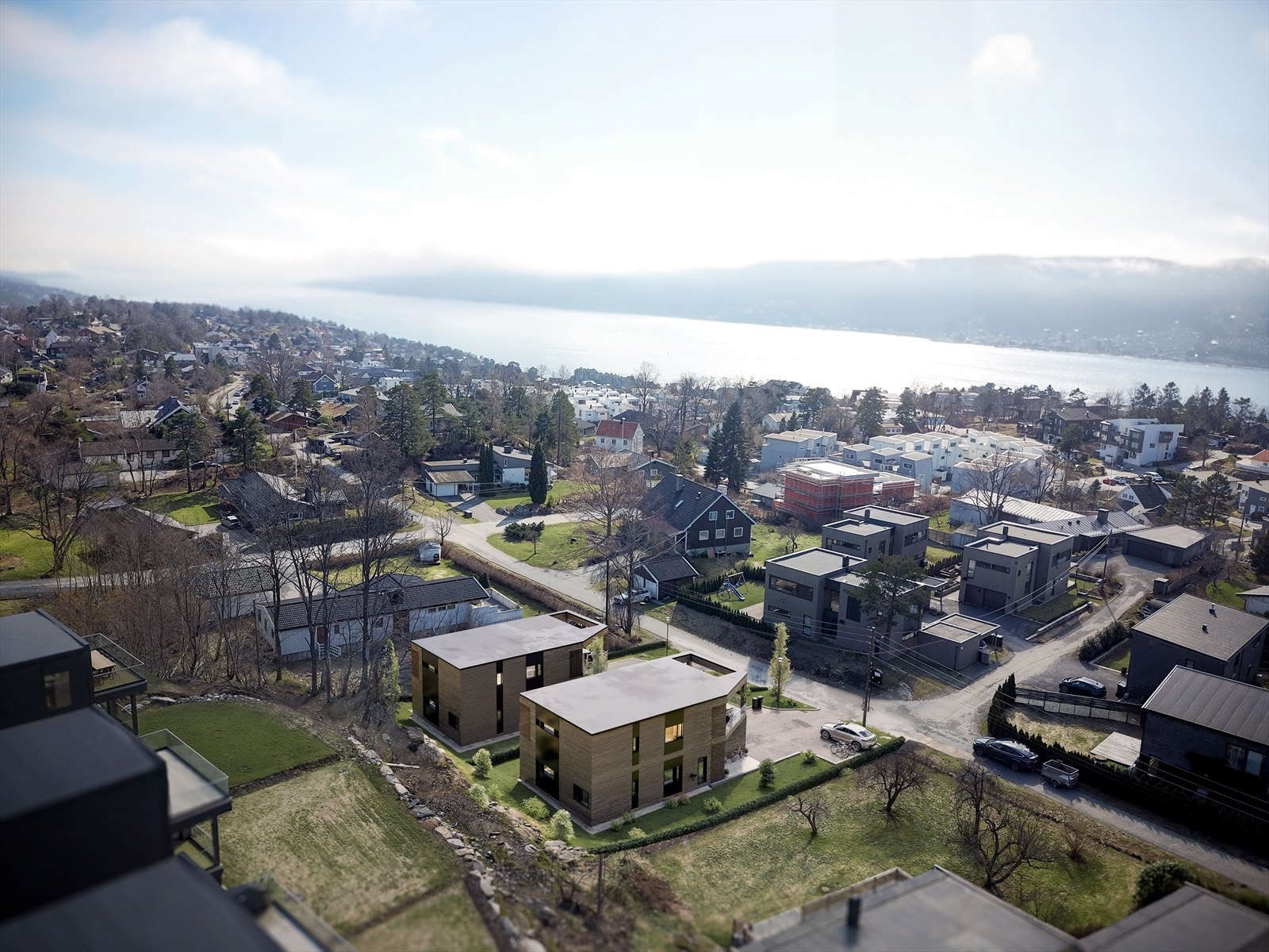 Oversikt over nabolaget - Illustrasjon av boligene. Galleribilde