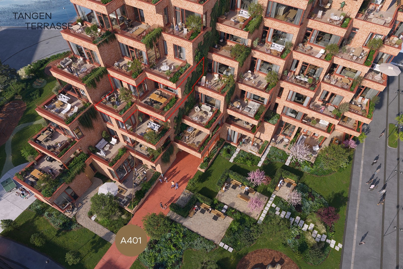 Markering av leiligheten sett ovenfra Galleribilde