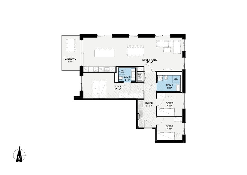 Plantegning leilighet 4022 Galleribilde