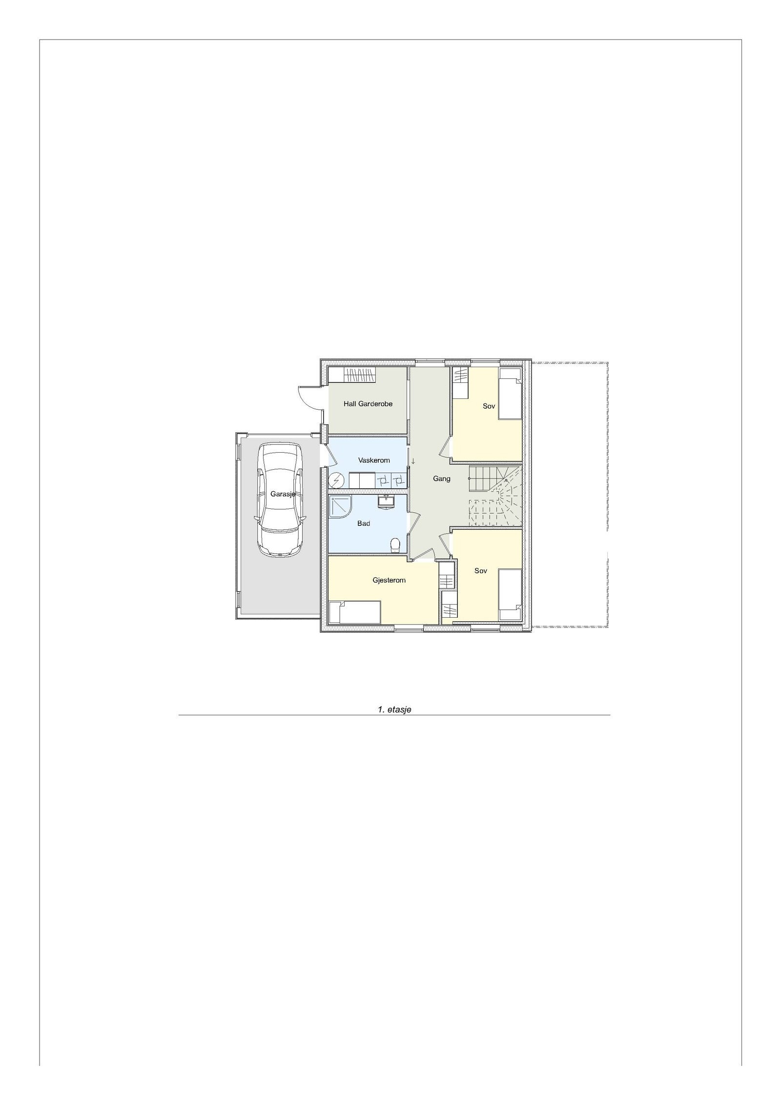 Salgstegning - 1. etg Husmodell 1 Axel Dahls terrasse Galleribilde