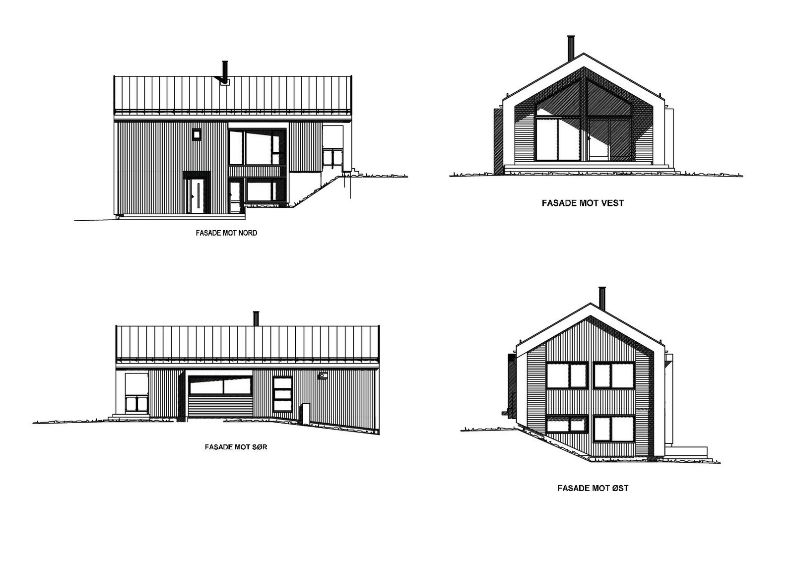 Fasadetegning av huset Galleribilde