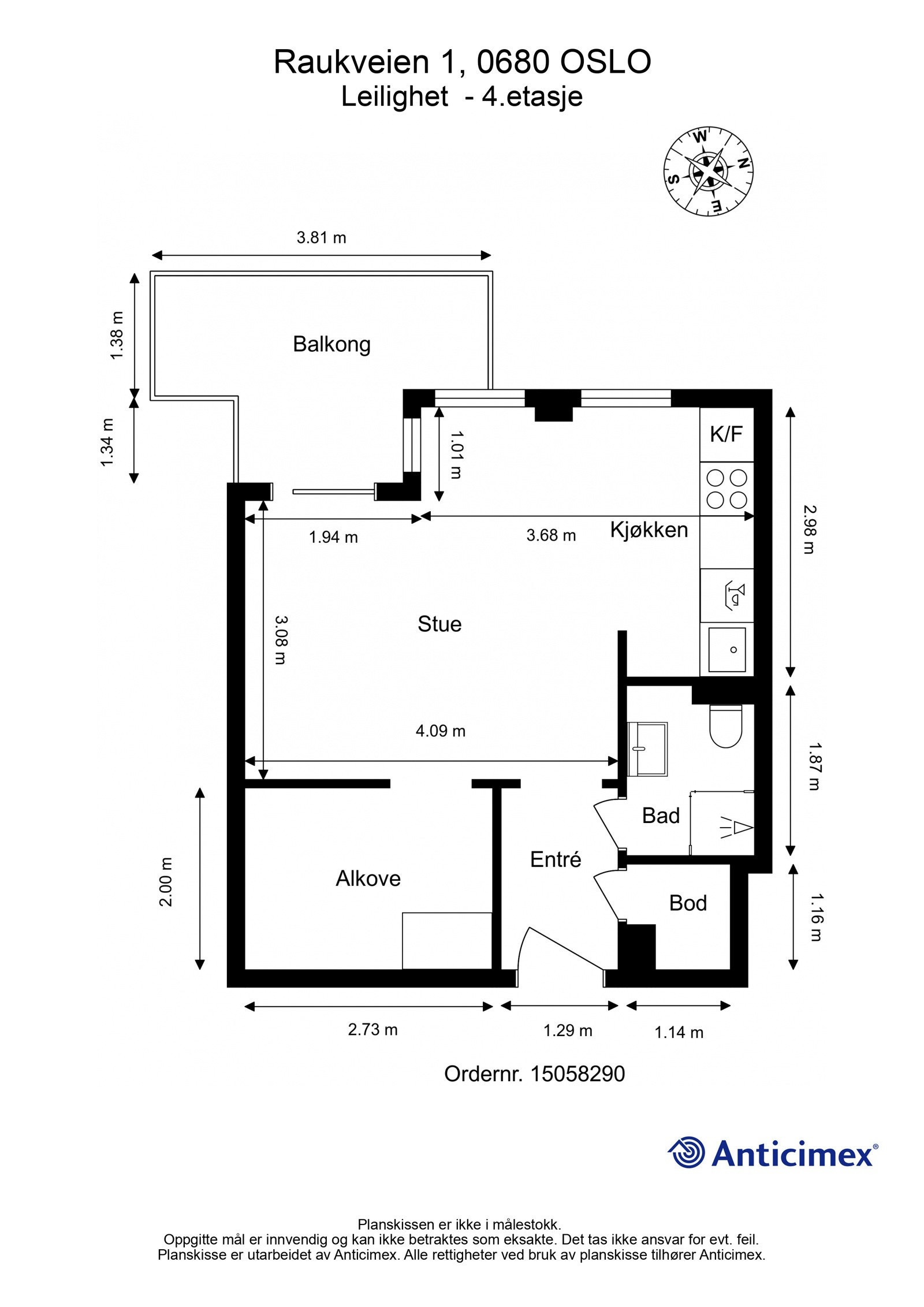 Skisse med mål. Galleribilde