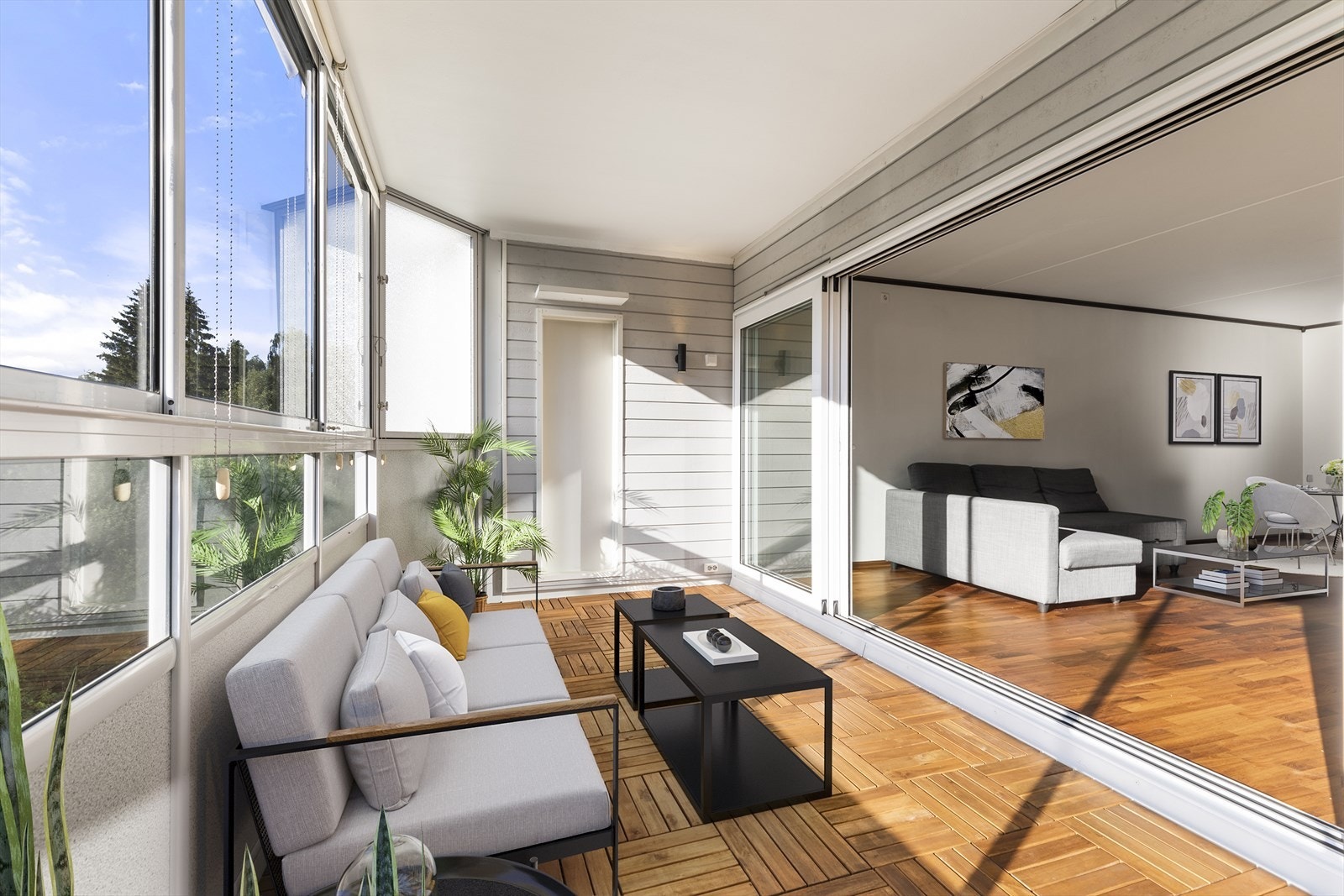 Velkommen til Riihimækiveien 45! (Digital styling av hvordan leiligheten kan møbleres) Galleribilde