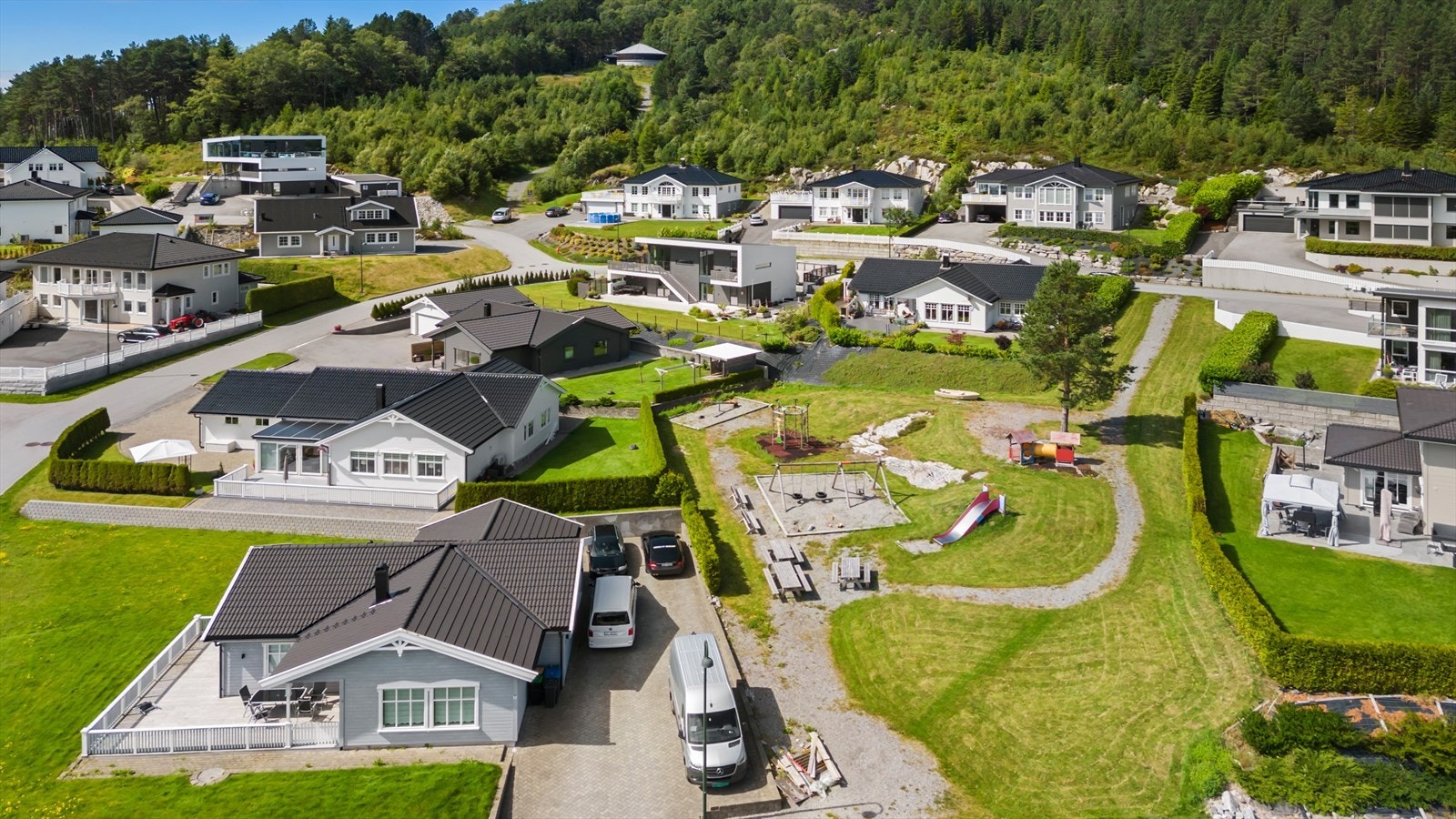 Dronefoto av nærområdet Galleribilde