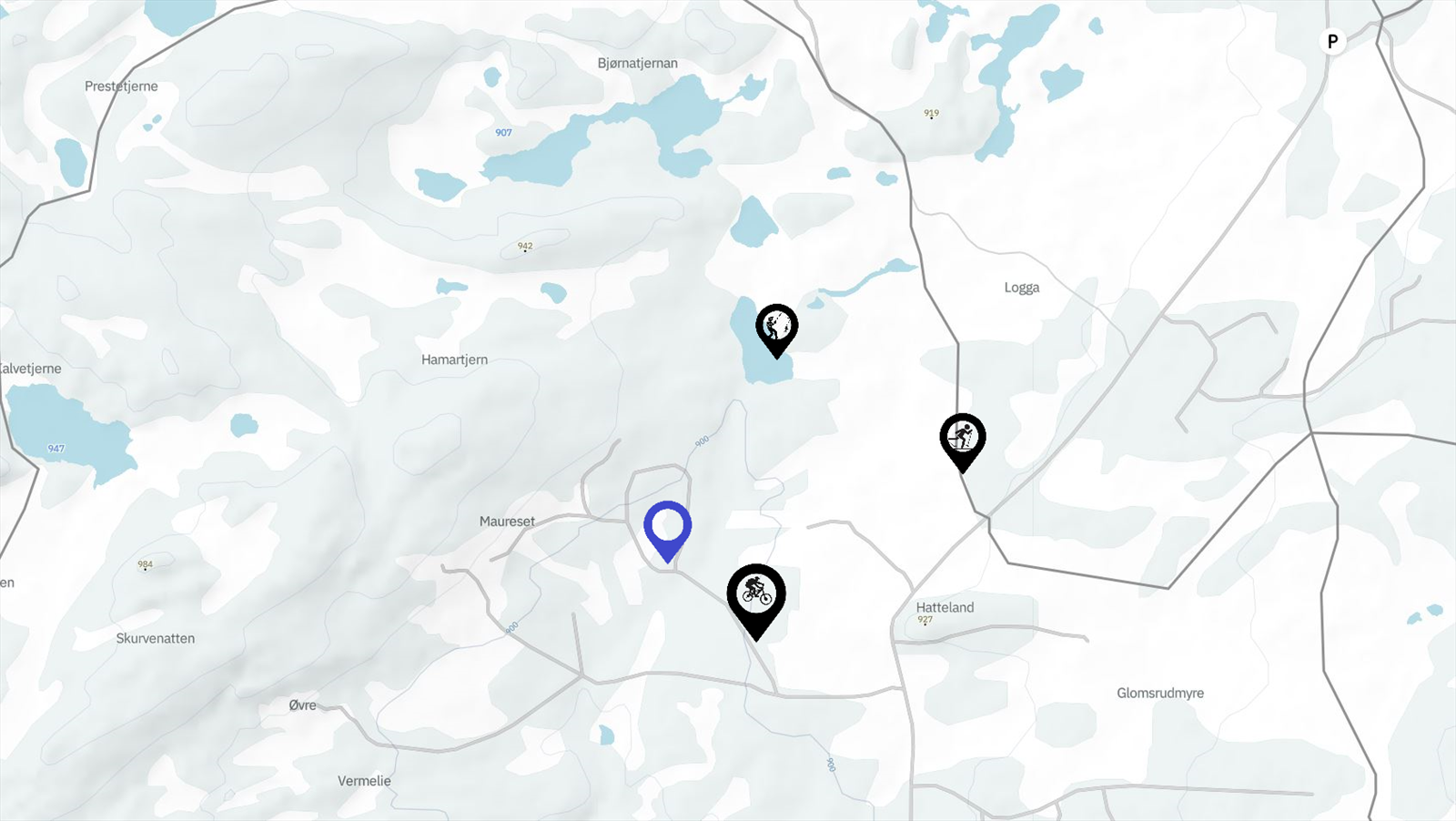 Fra hytta er det bl.a kun ca. 500m til skiløypene, kort vei til mange fine fiskevann og tur- og sykkelstier/veier rett utenfor døren. Galleribilde