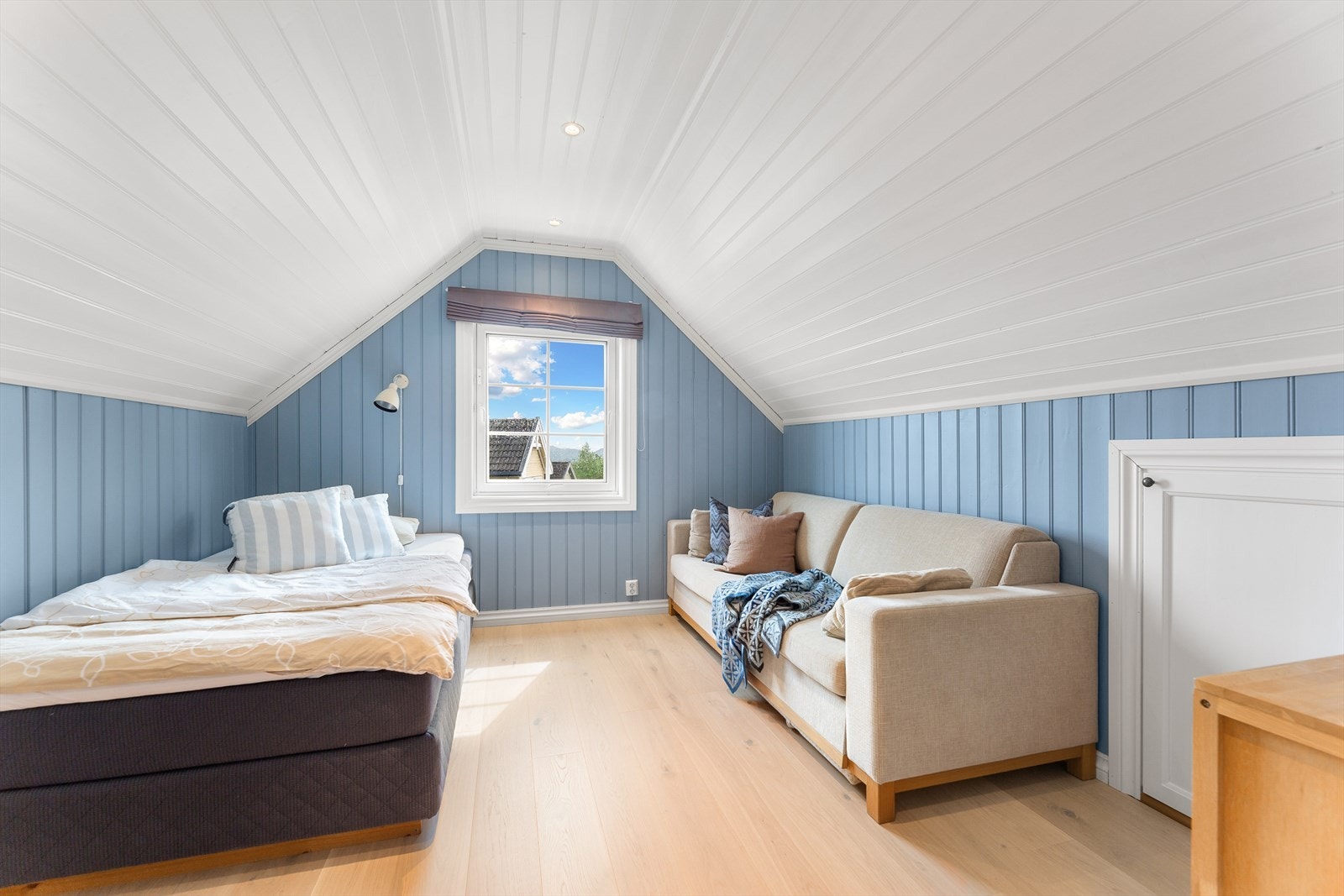 Dette rommet er opprinnelig tegnet som bod, men blir benyttet som gjesterom. Galleribilde