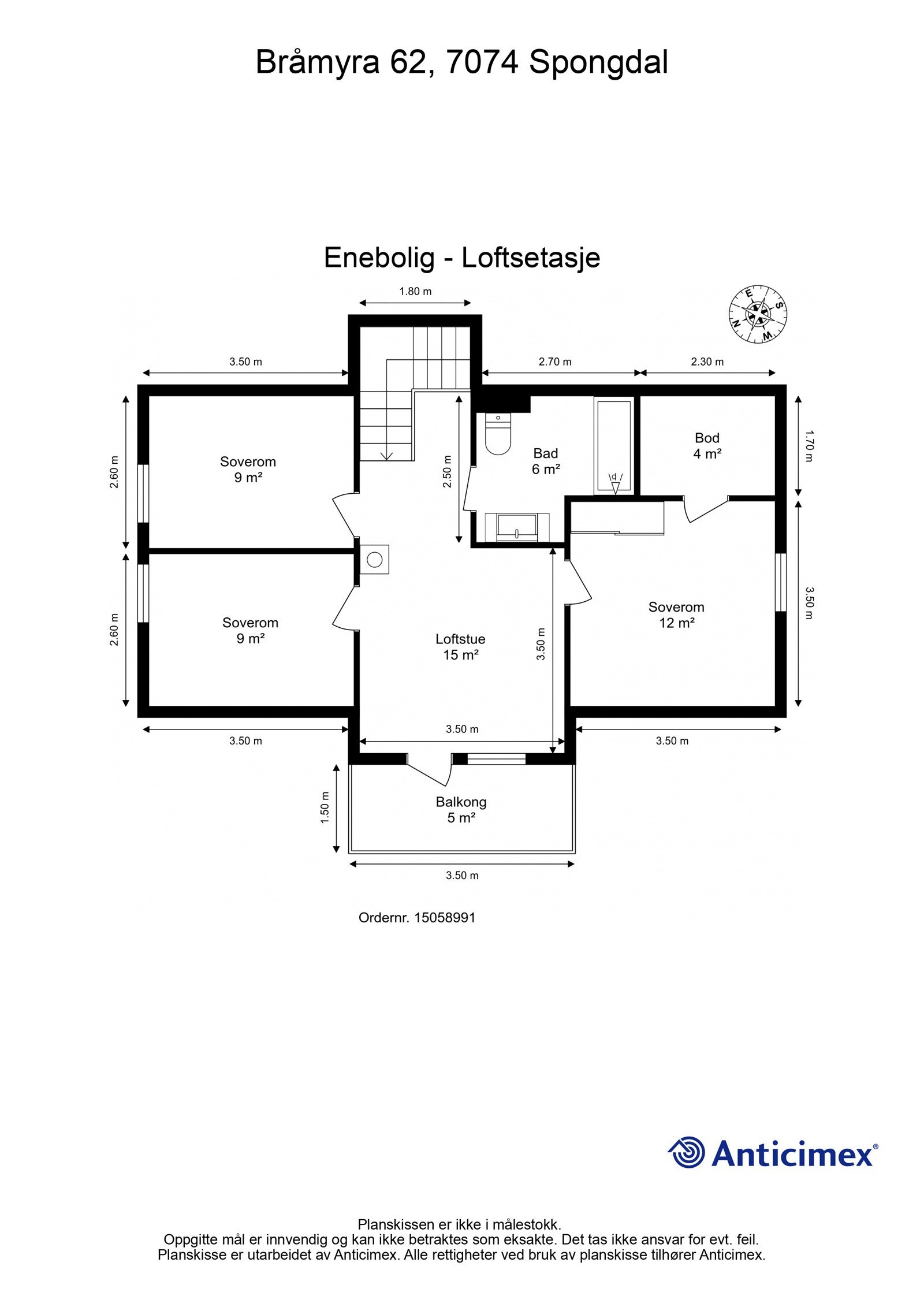 Plantegning loftsetasje Galleribilde