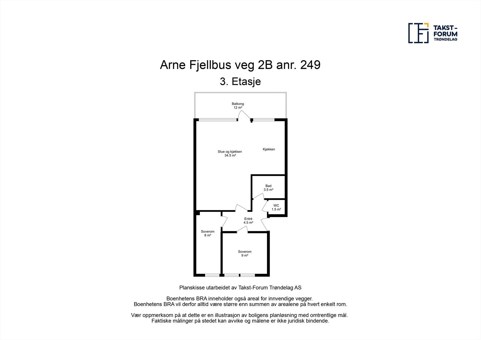 Planløsning tredje etasje. Galleribilde