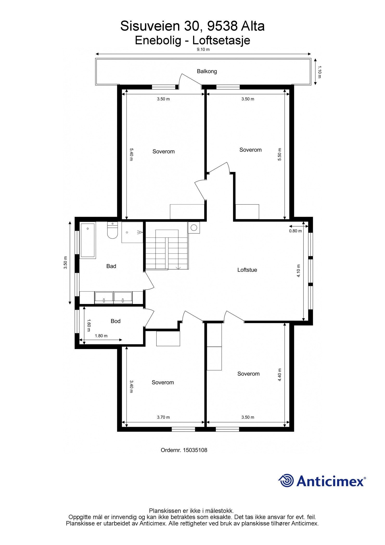Plantegning loftetasje Galleribilde