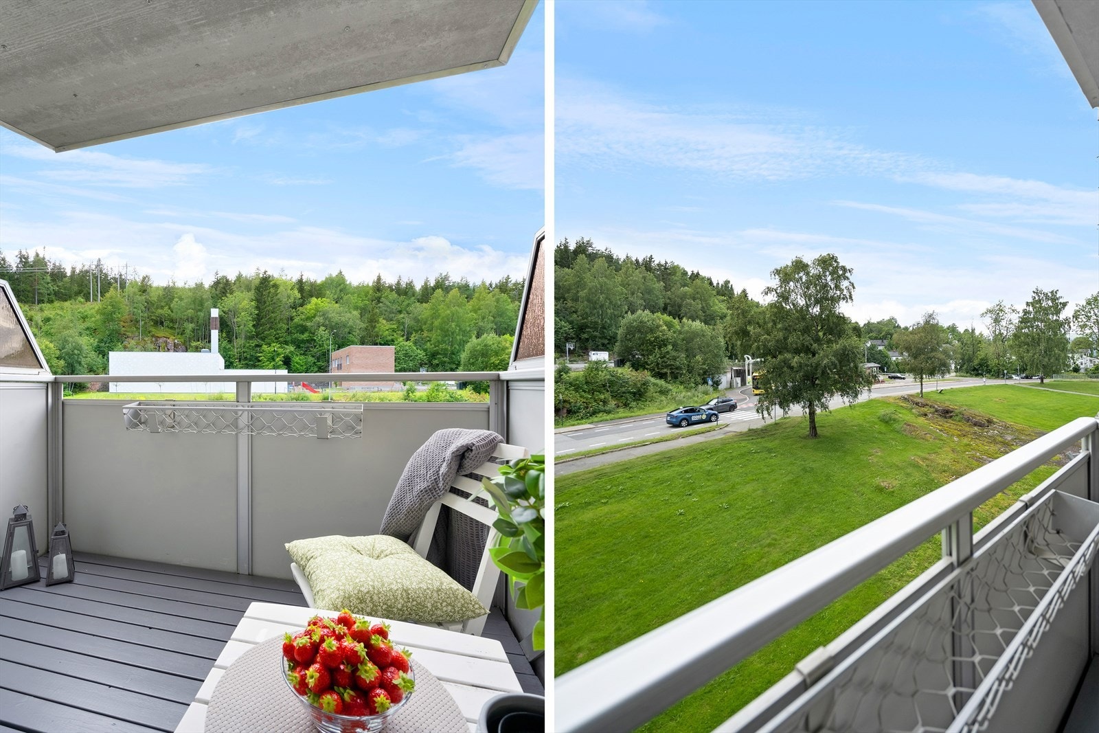 Balkongen er overbygget, ligger vestvendt og har hyggelig utsikt. Galleribilde