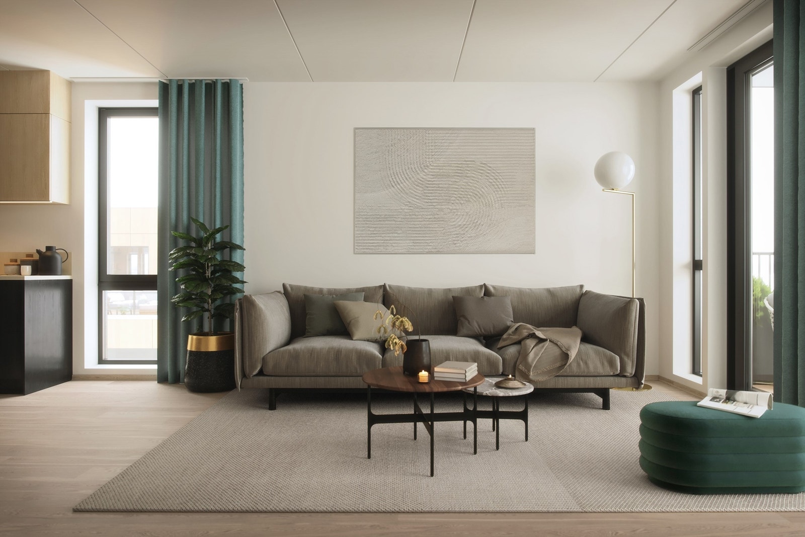 I siste byggetrinn finner man et meget variert utvalg av leiligheter, med alt fra arealeffektive 2-roms til familievennlige 6-roms leiligheter. Galleribilde