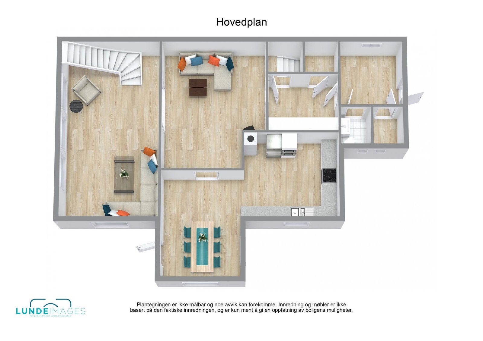 Plantegning hovedplan 3D - ikke målbar Galleribilde