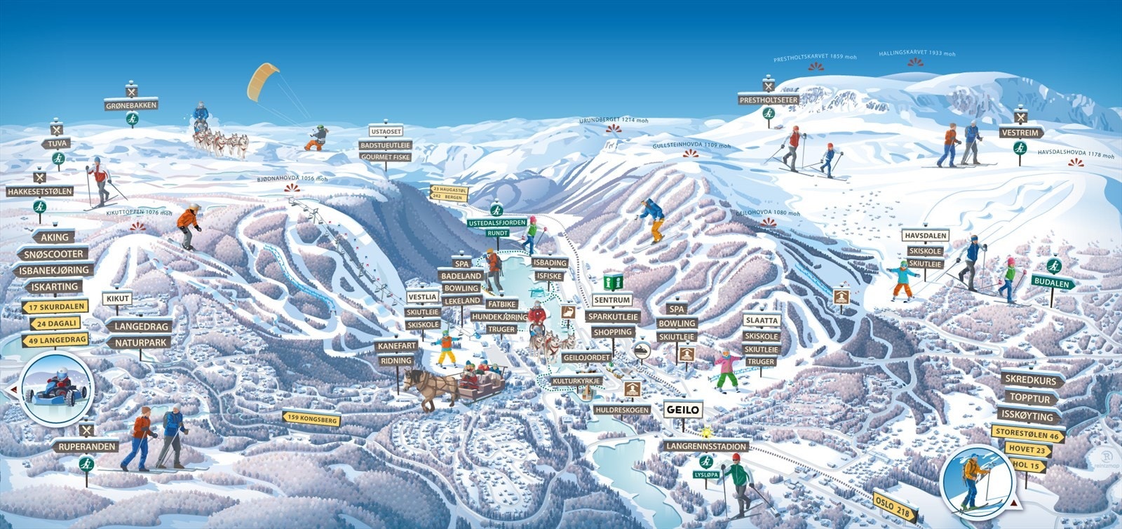 Oversiktskart - vinter Galleribilde