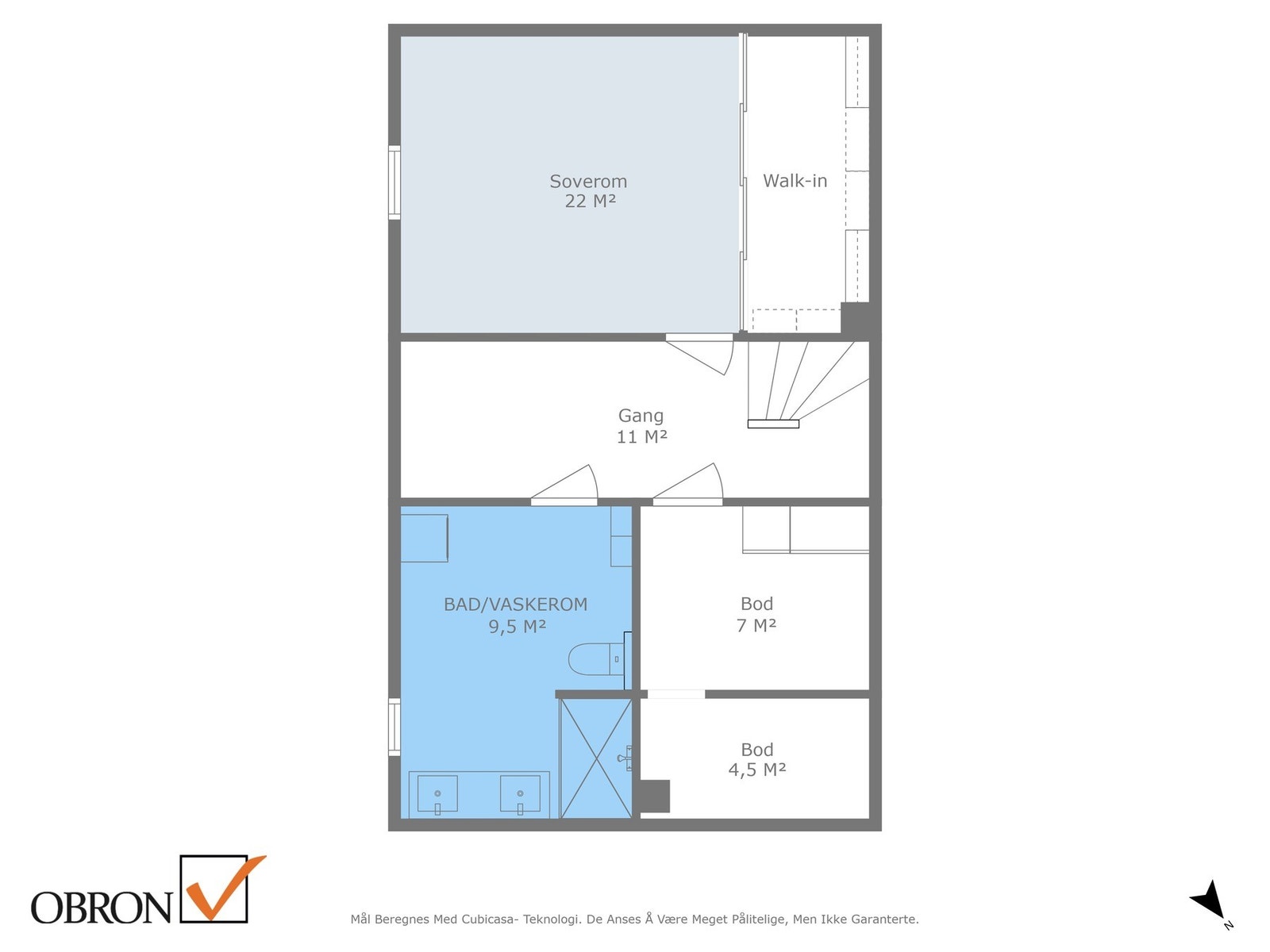 Planskisse kjeller. Rikelig med lagringsplass i to boder. Galleribilde