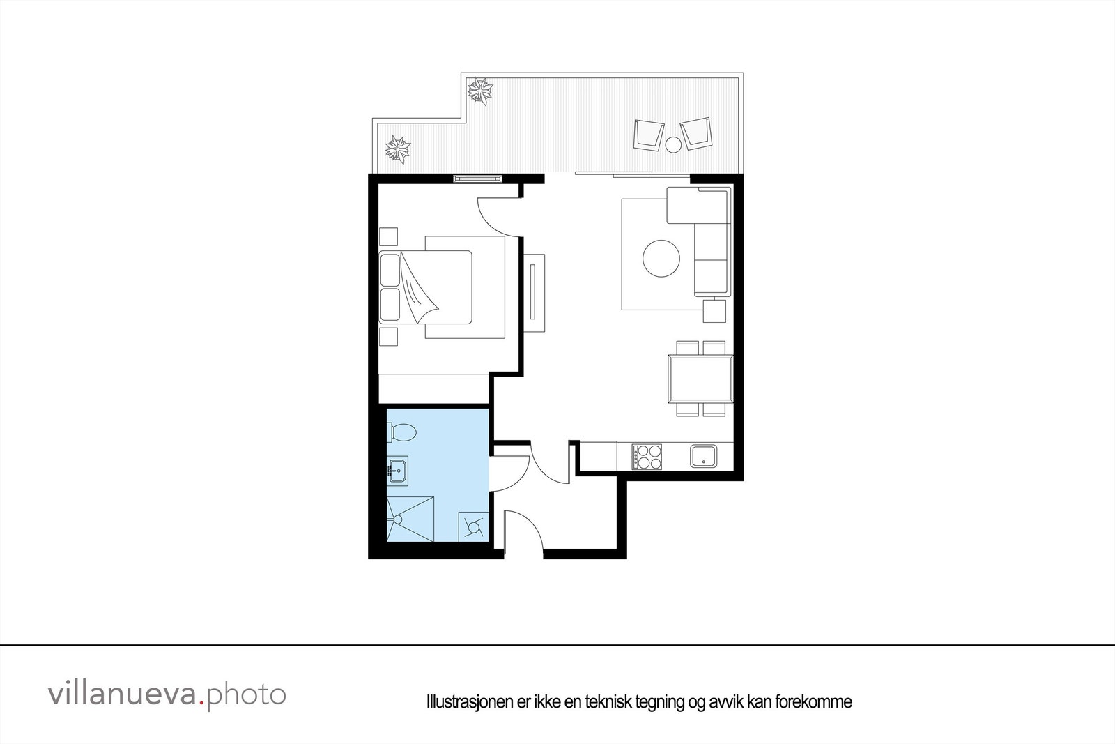 Lys, luftig og åpen planløsning Galleribilde