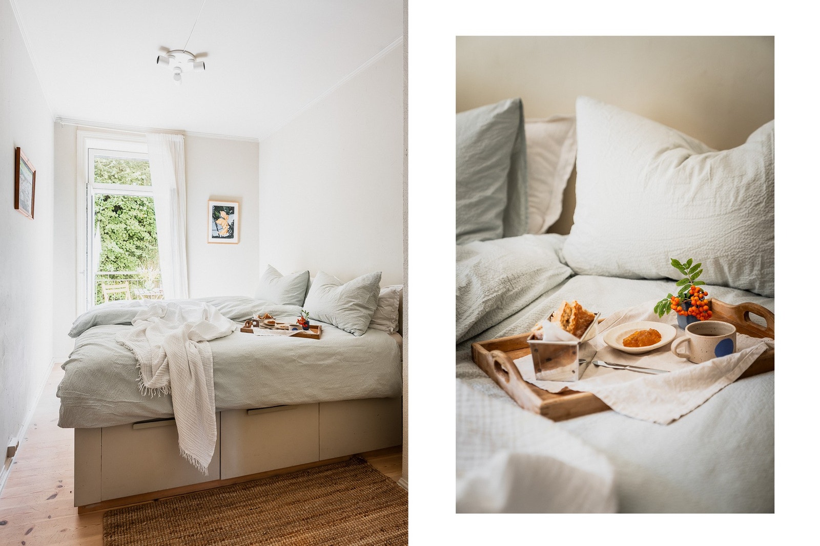 Hovedsoverommet er romslig, med en plassbygget seng. Galleribilde