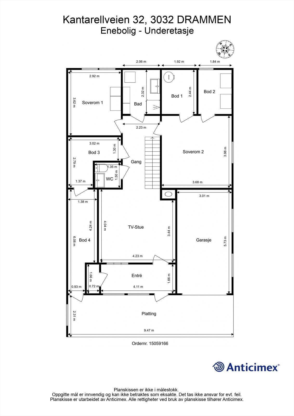 Plantegning underetasje Galleribilde