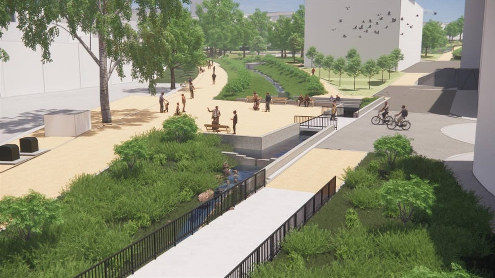 Klosterenga park er rehabillitert. Nydelig skulpturpark som nærmeste nabo. Galleribilde