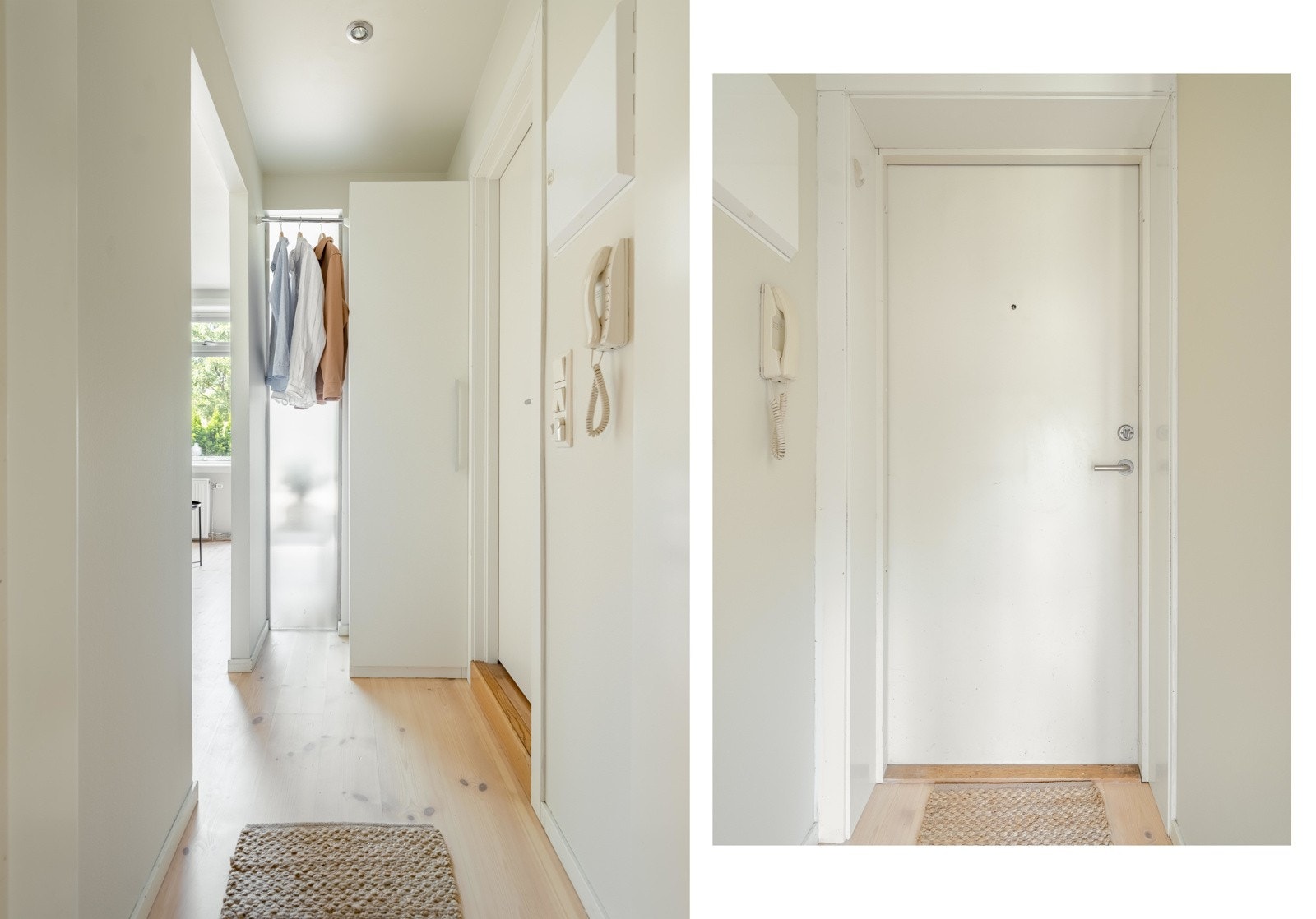 Velkommen inn! Det er plass til å henge fra seg yttertøy og plassere sko i entré, samt ekstra lagring i garderobeskap. Galleribilde
