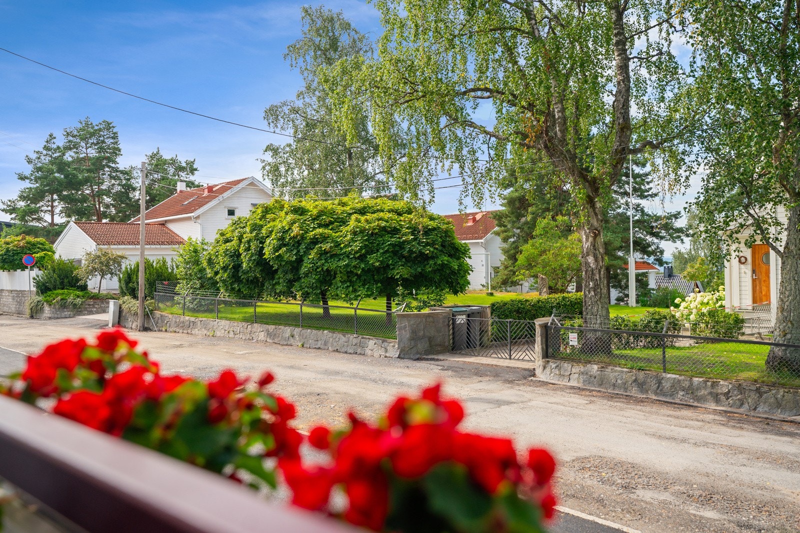 Hyggelig utsyn fra leiligheten mot villabebyggelsen Galleribilde