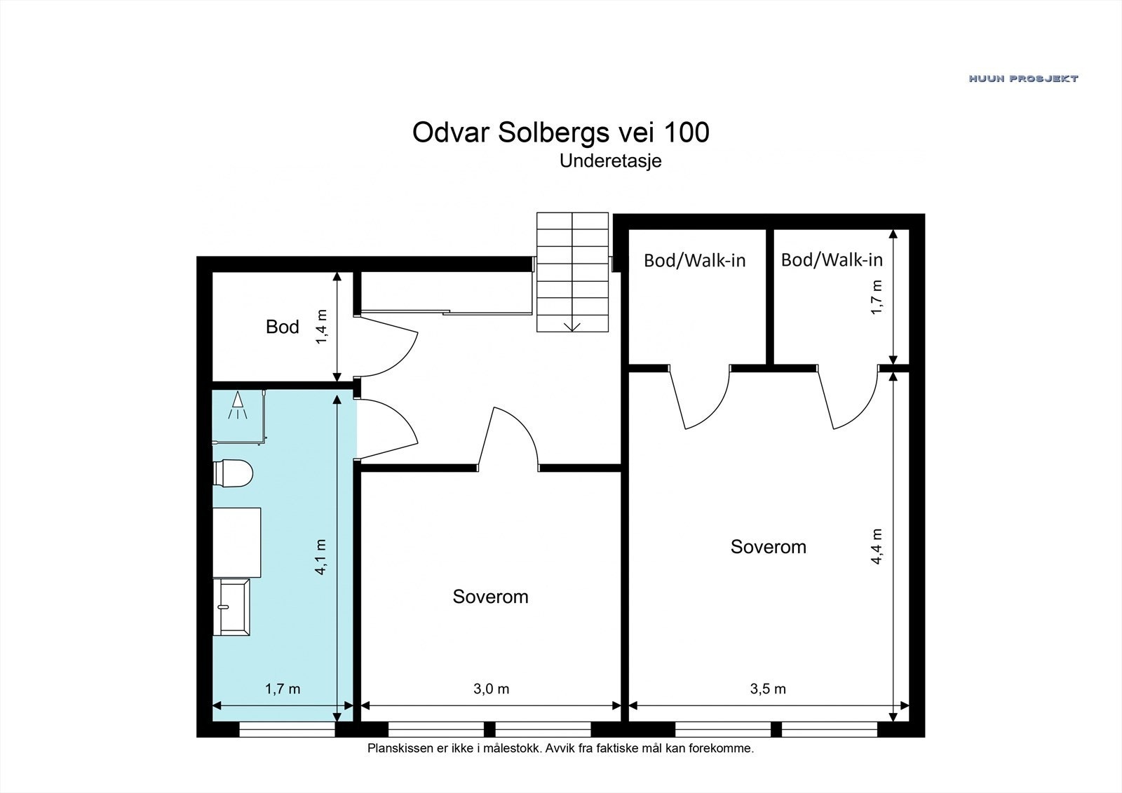 Plantegning Odvar Solbergs vei 100 - Underetasje Galleribilde