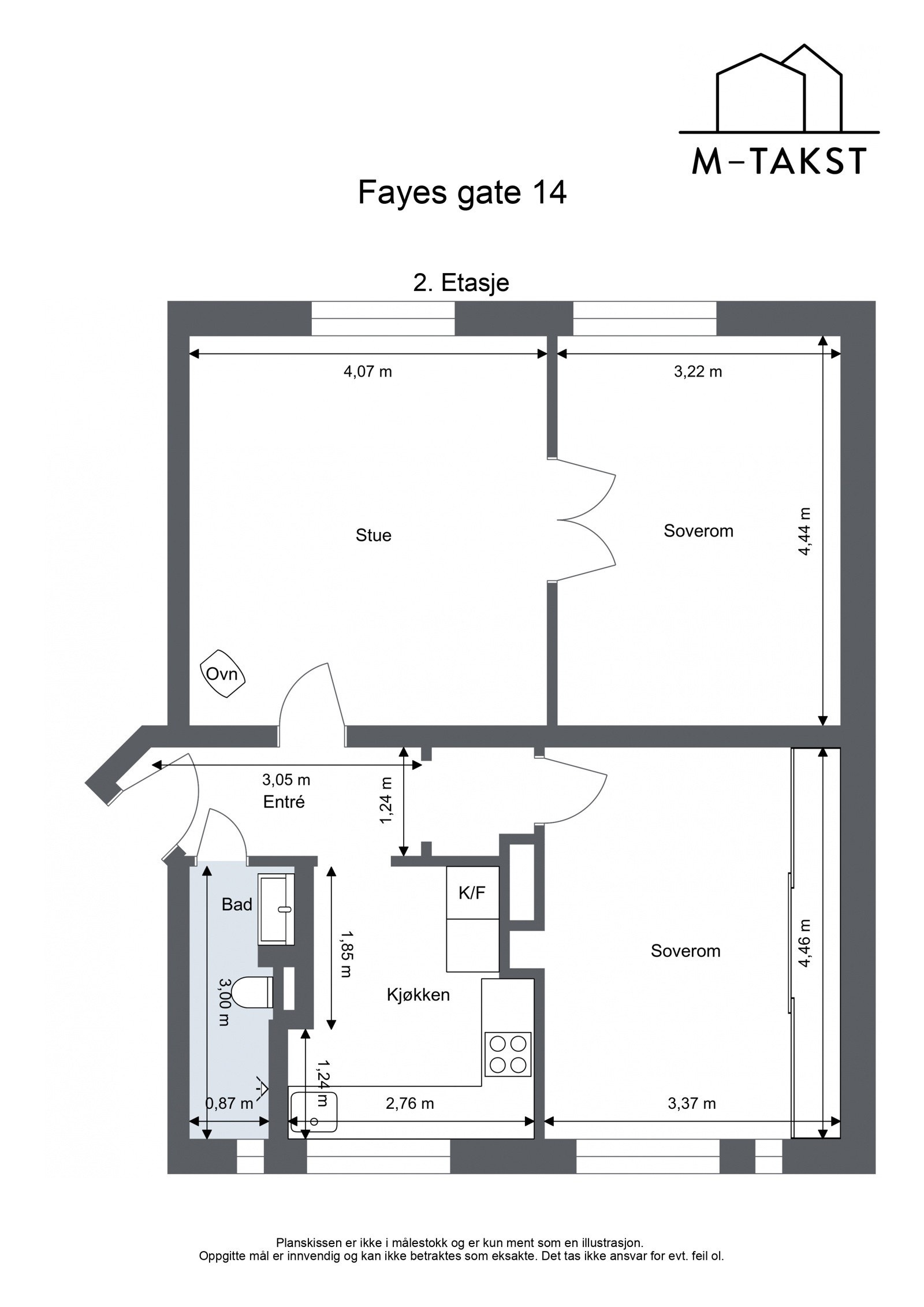 Plantegning Fayes gate 14 Galleribilde