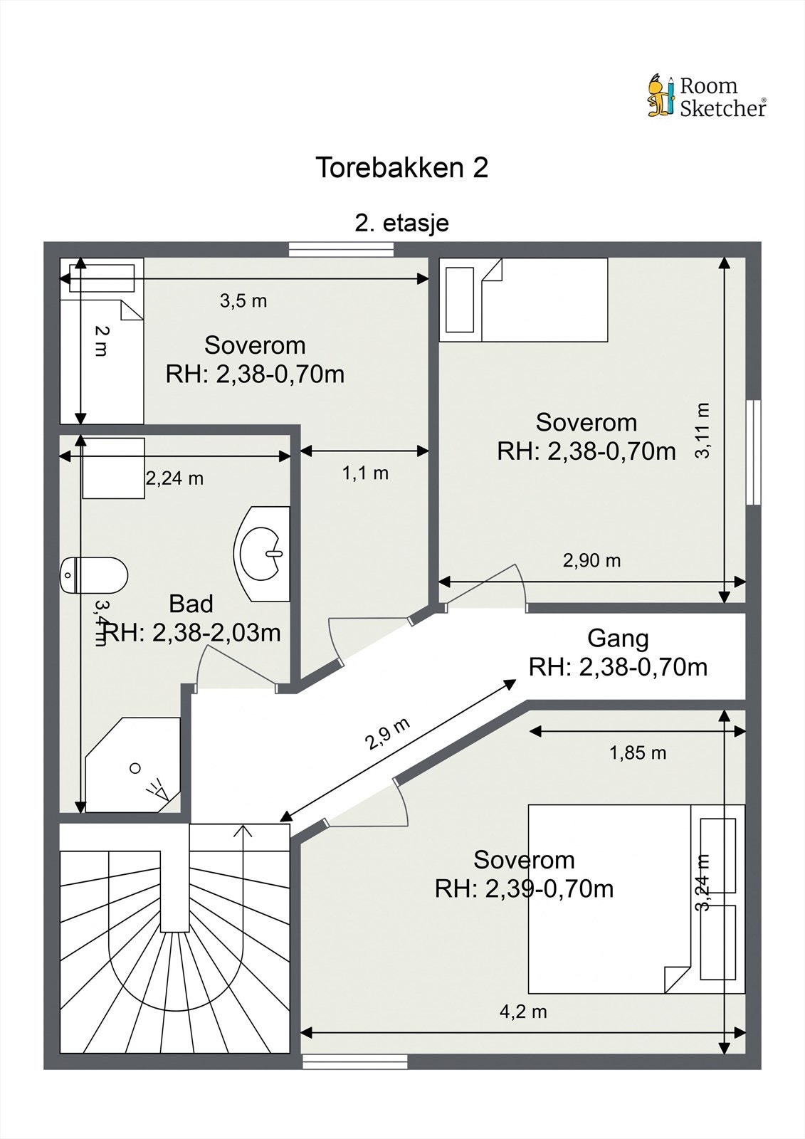Plantegning: 2. etasje. Galleribilde