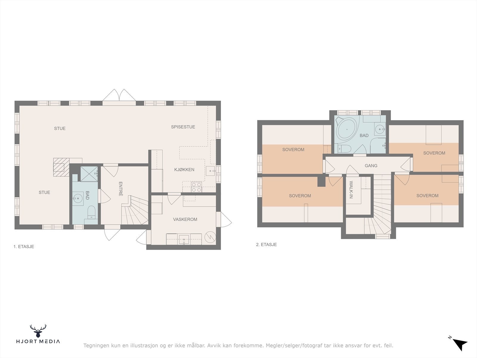 Plantegning begge etasjer Galleribilde