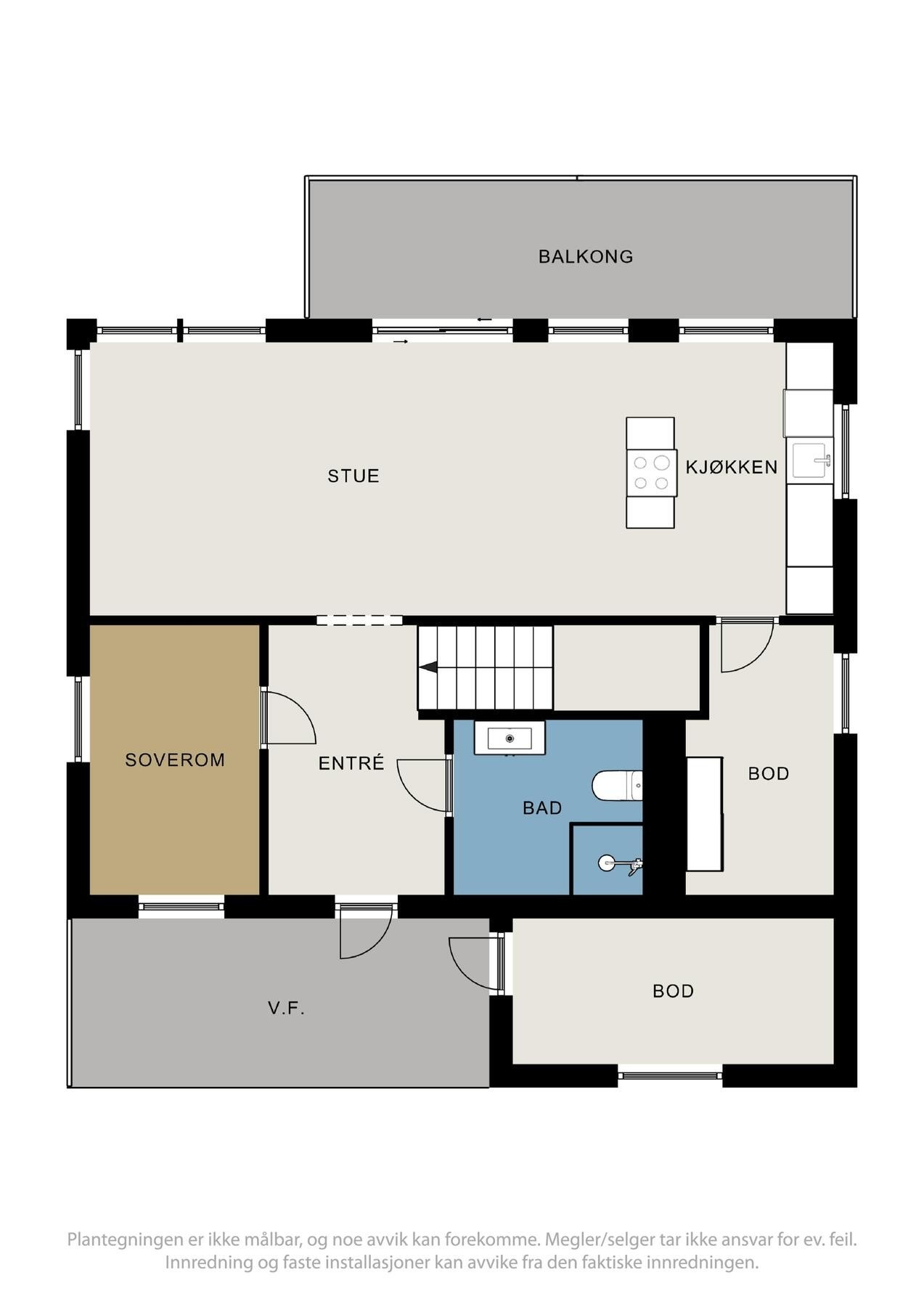 Plantegning 1. etasje Galleribilde