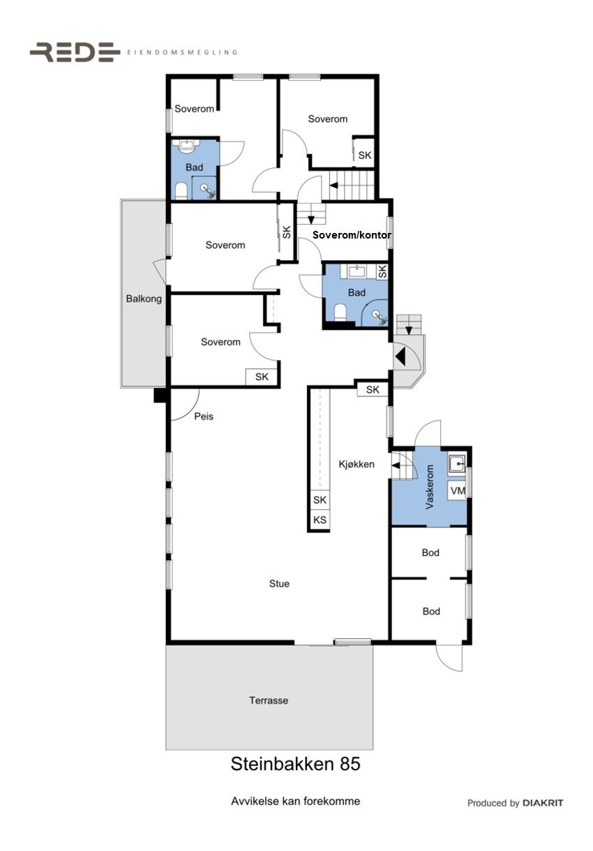 Planskisse hovedetasje Galleribilde