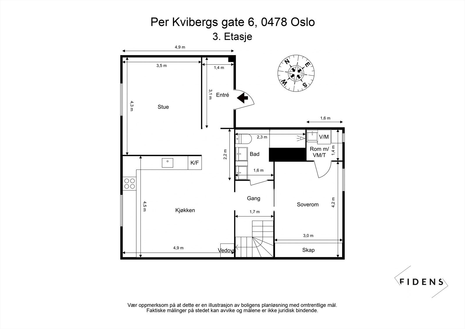 Plantegning 3. etasje Galleribilde