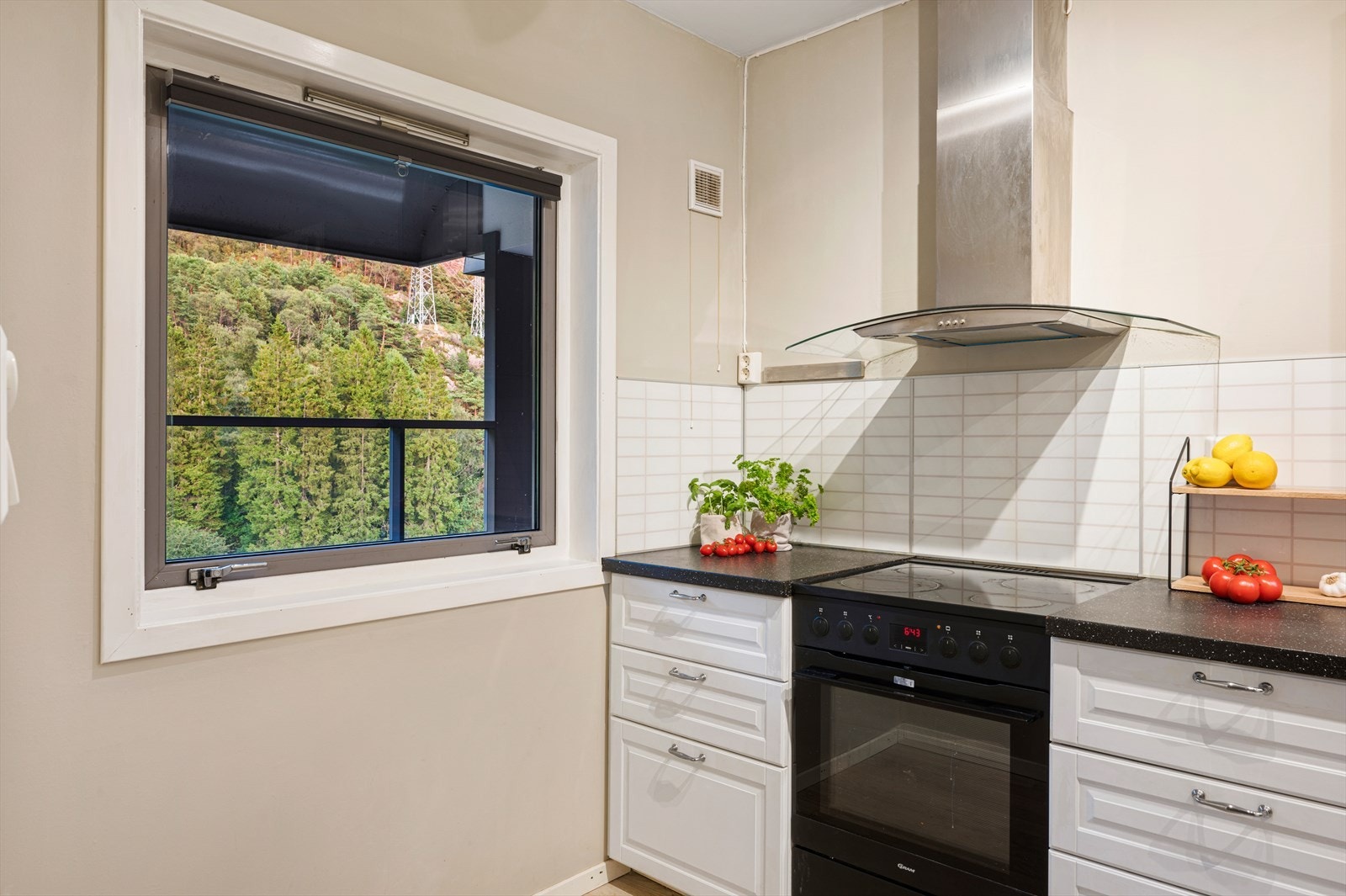 - Klassisk innredning med profilerte fronter og benkeplate av laminat - Galleribilde