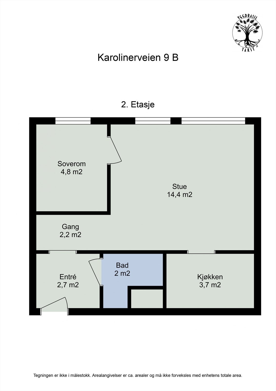 Floorplan letterhead - Karolinerveien 9 B - 2. Etasje - 2D Floor Plan.jpg Galleribilde