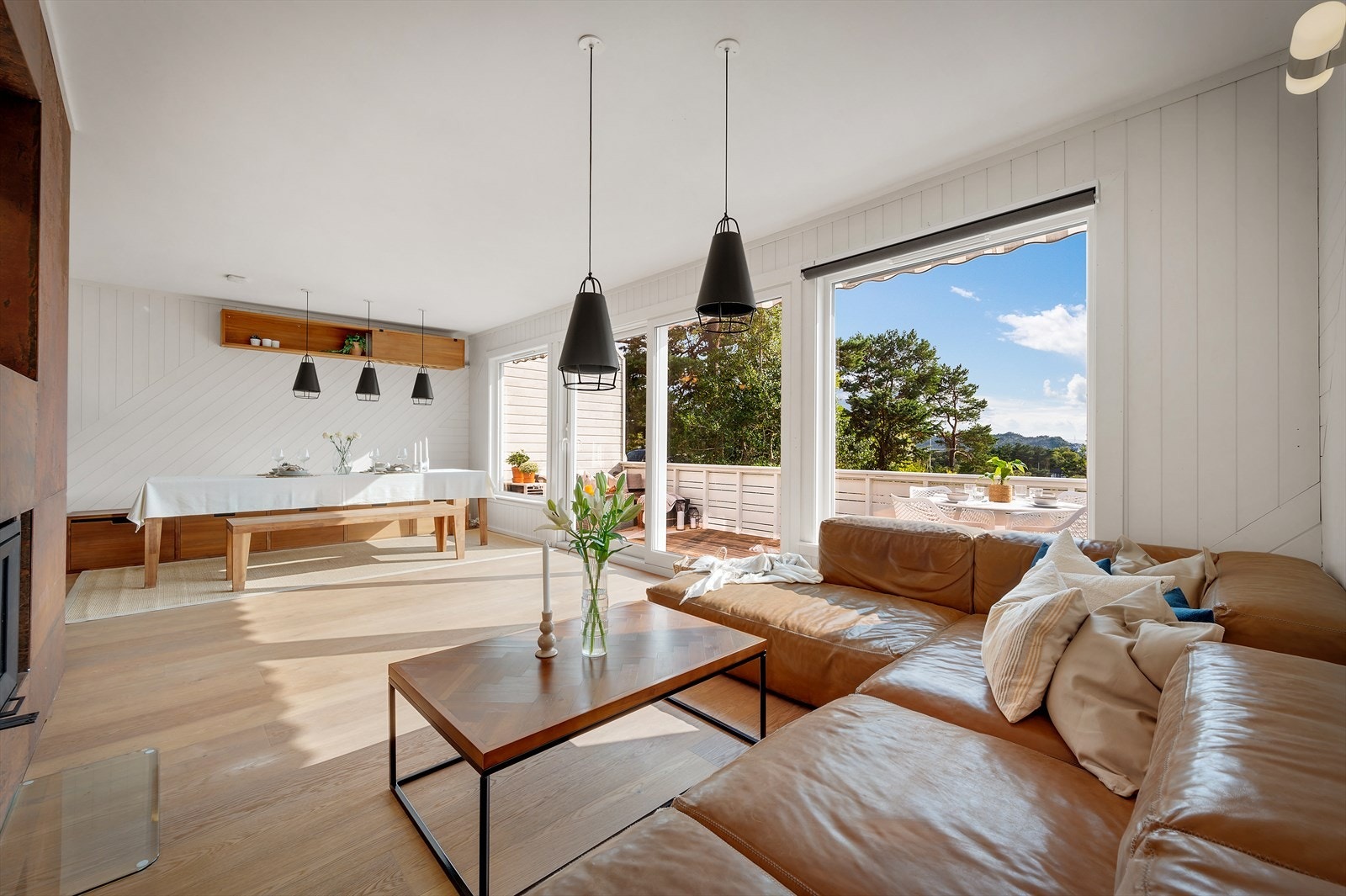 - God plass til sofagruppe og spisebord i hver sin naturlige sone - Galleribilde