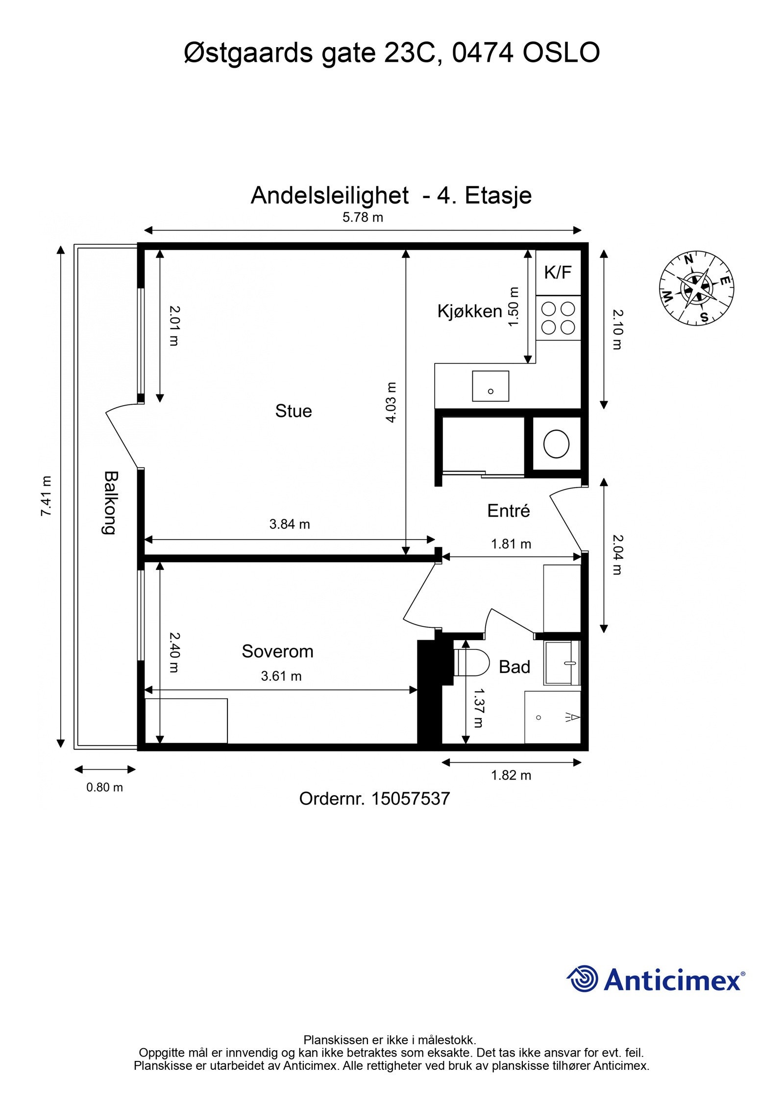Leiligheten disponerer en bod i kjeller merket "11" på 4 m². Galleribilde