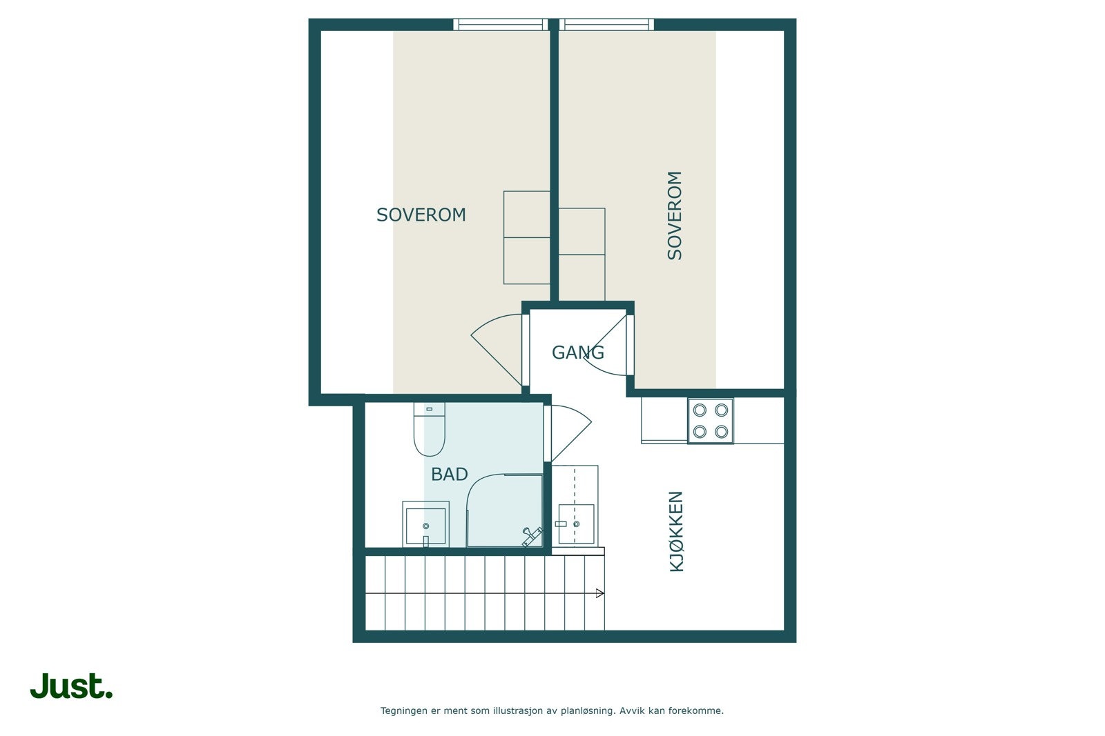 Planskisse loftsetasje (hybeldel) Galleribilde
