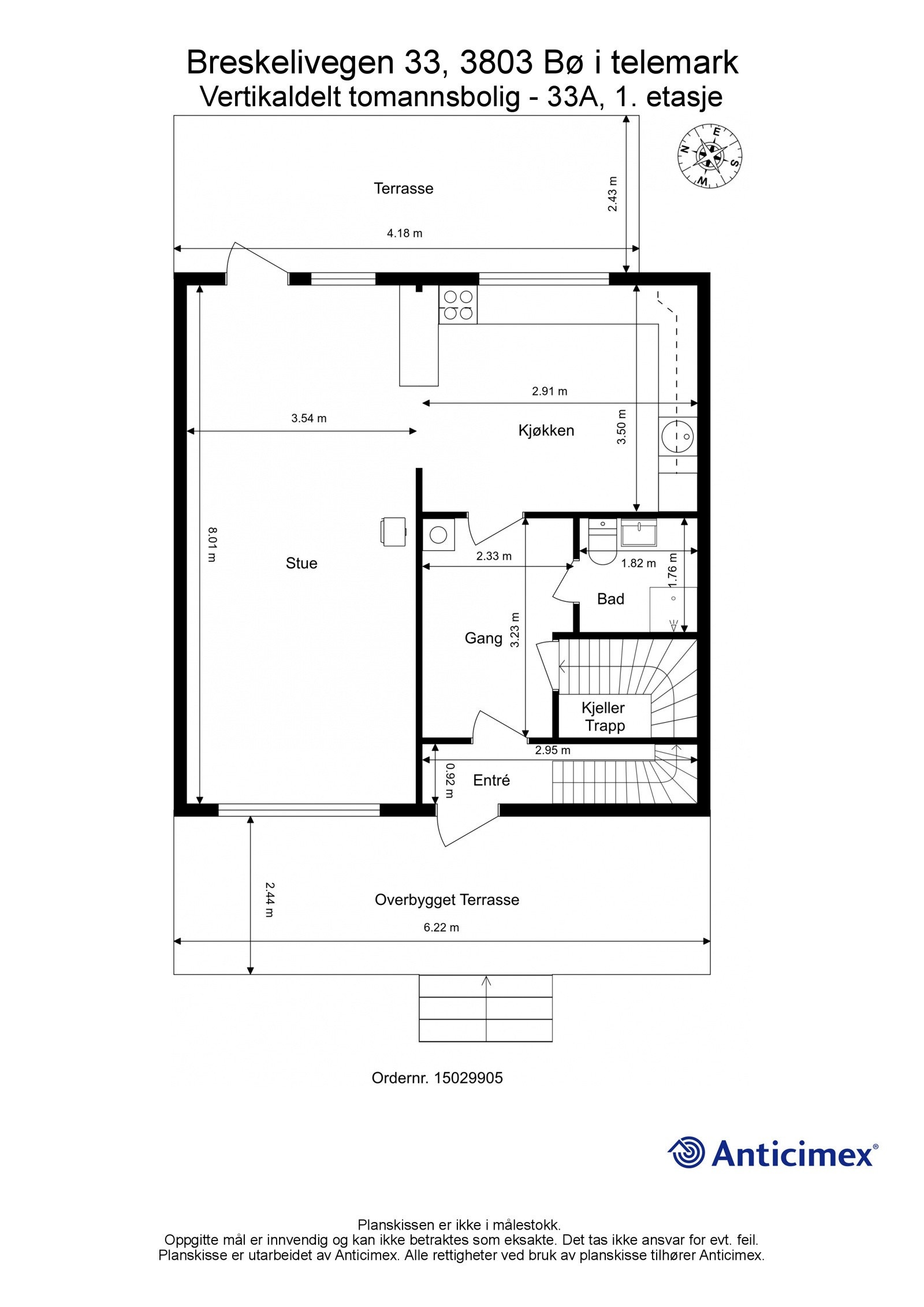 33A - plantegning etasje 1 Galleribilde