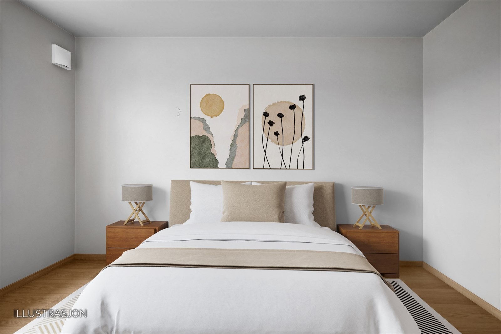 Romslig soverom med god plass til å sette inn garderobeskap og kommode Galleribilde